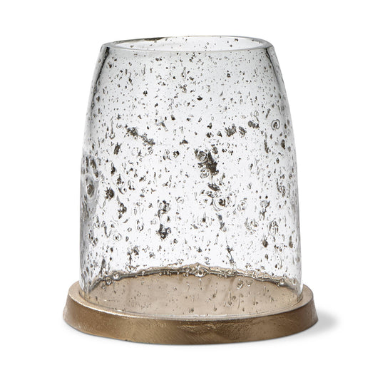 Pebble Hurricane Small Clear Glass Everyday, Summer - Candle Holders