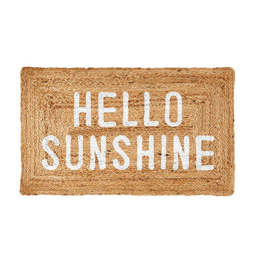 Hello Sunshine Jute Doormat Face To Face Welcome Mat