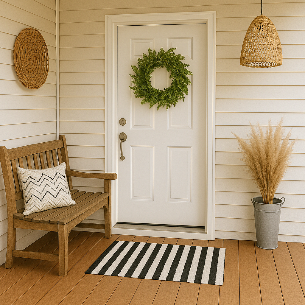 Outdoor Layering Rug, Stripe, size 24x36 -