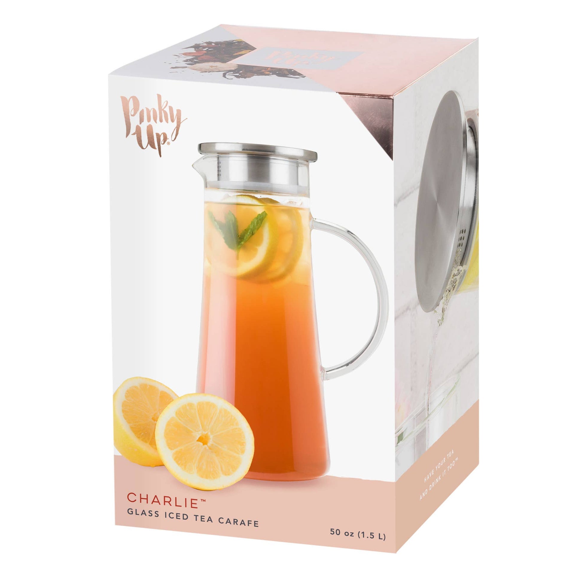 Charlie™ Glass Iced Tea Carafe with Infuser 50oz -