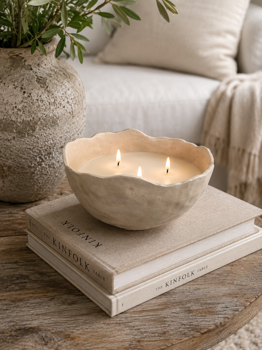 Stone Bowl Candle Vessel -