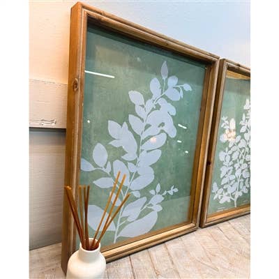 Botanical Wall Art Set of 2 with Glass 20''X16'' -