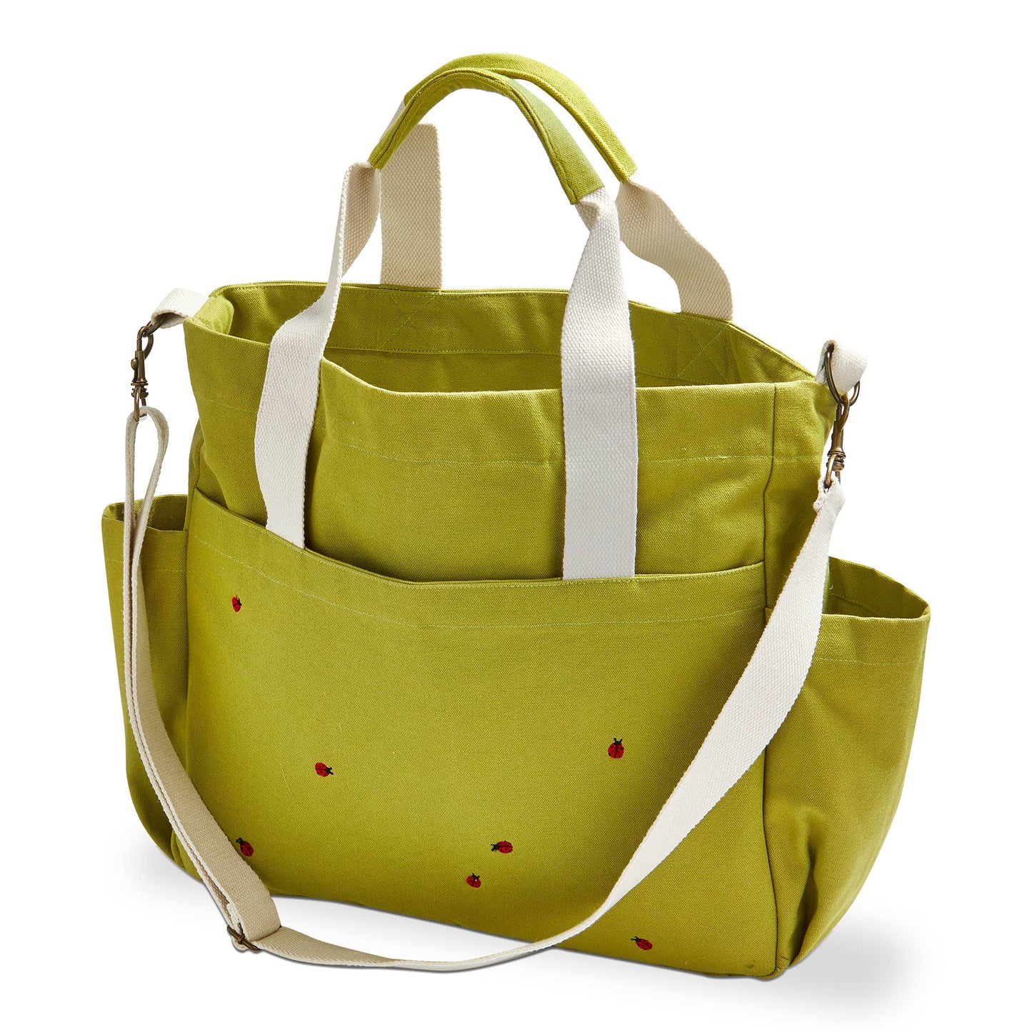 Ladybug Garden Tote Green Multi Cotton Spring -