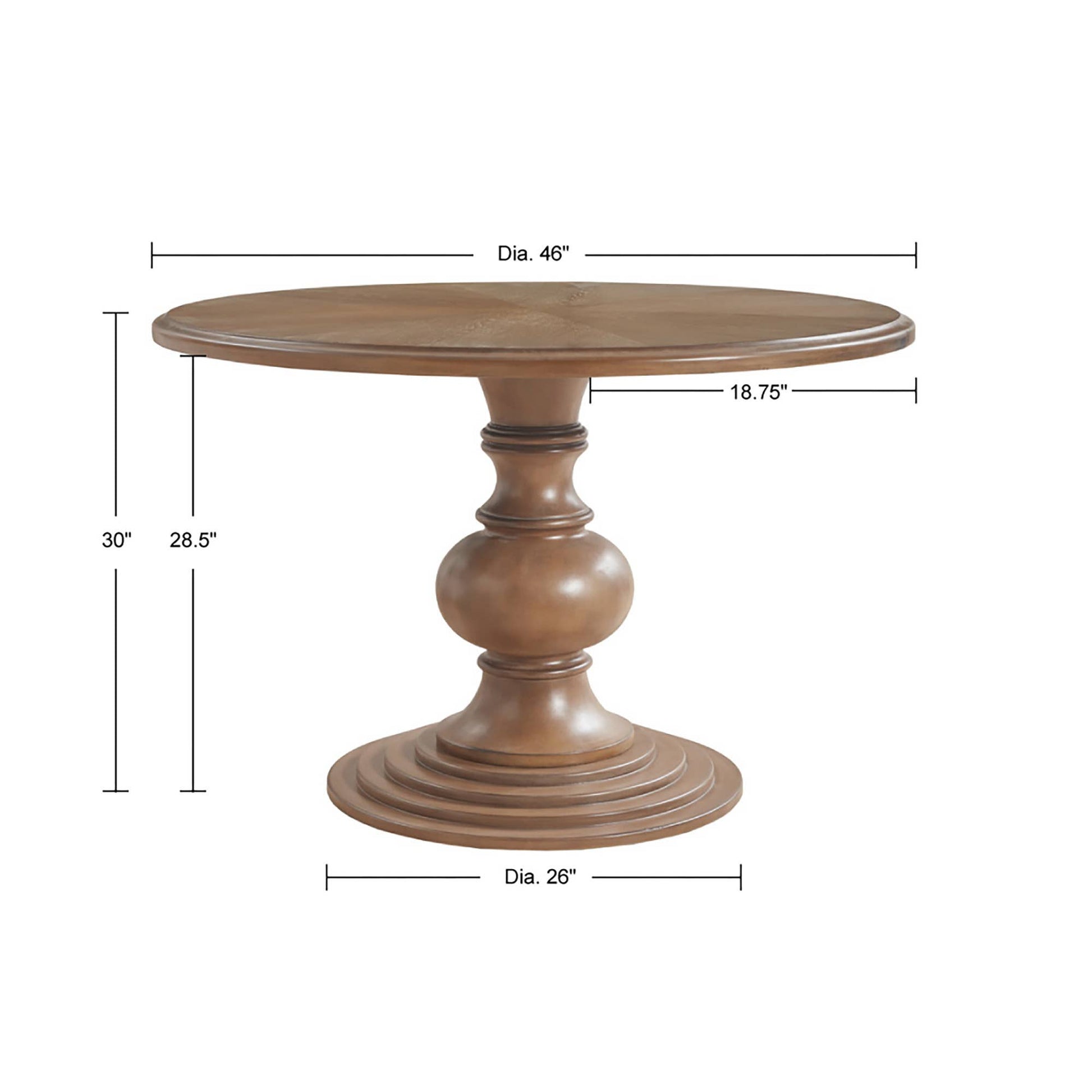 Farmhouse 46" Round Pedestal Dining Table * -