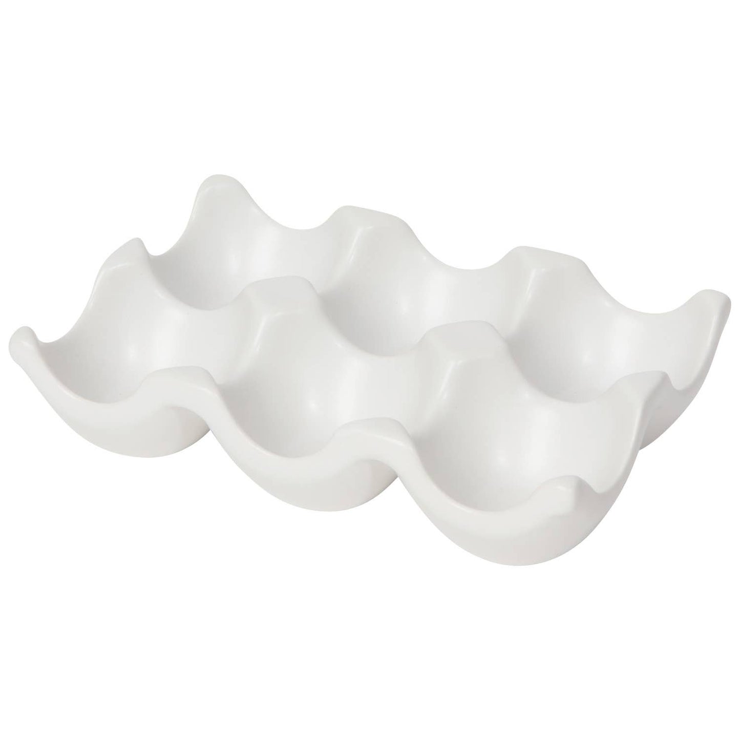 Matte White Ceramic Egg Crate -