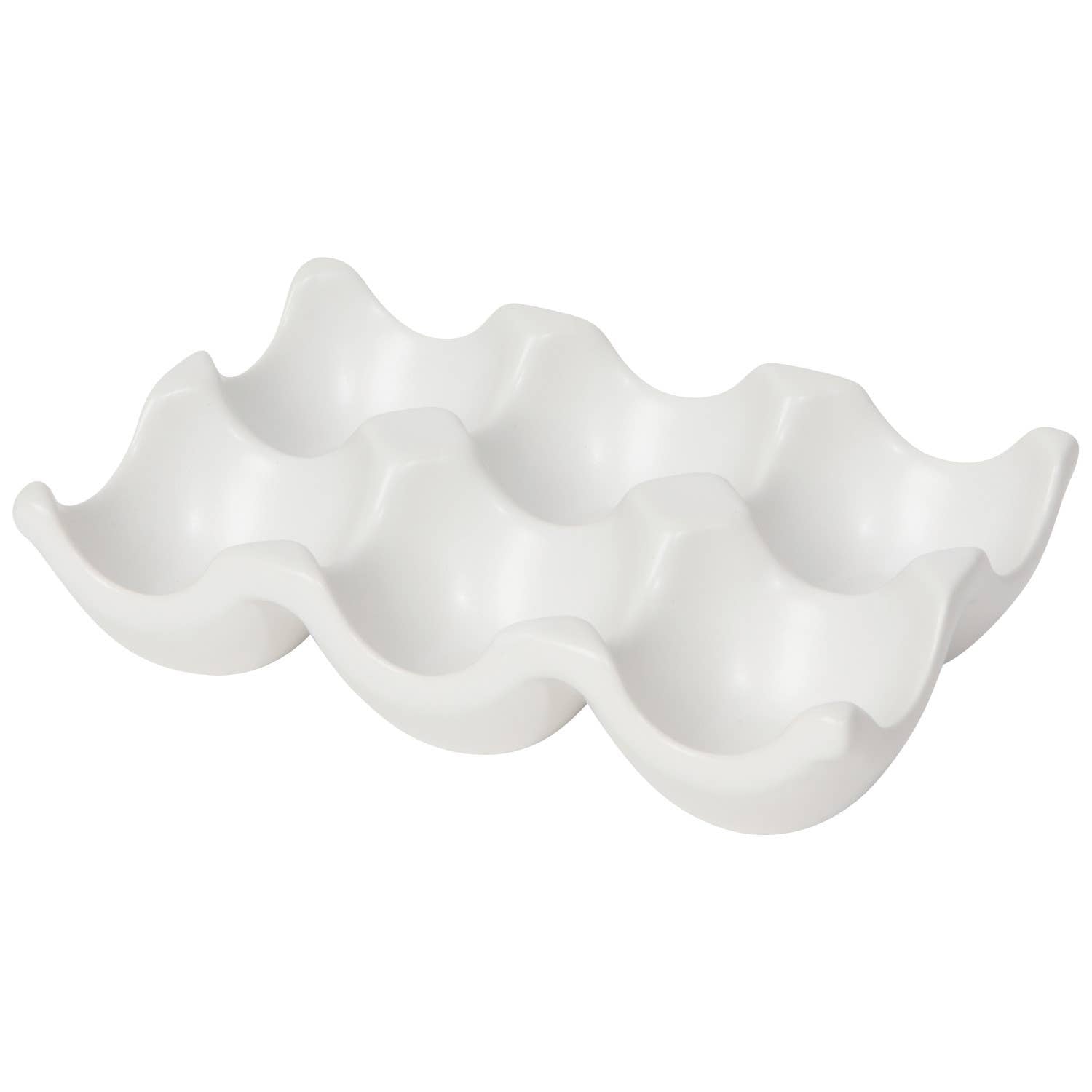 Matte White Ceramic Egg Crate -