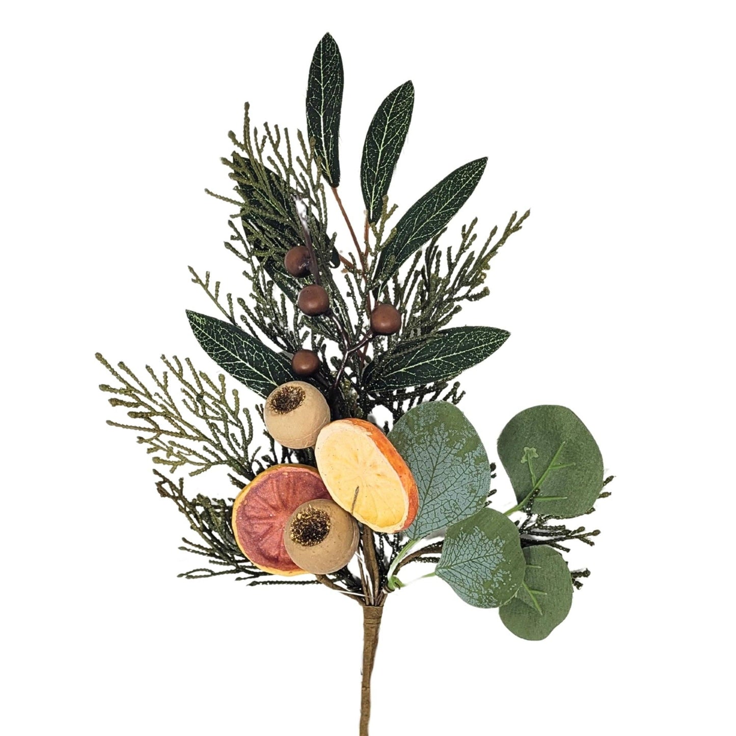 Faux Orange Slice Cedar Spray 13” -
