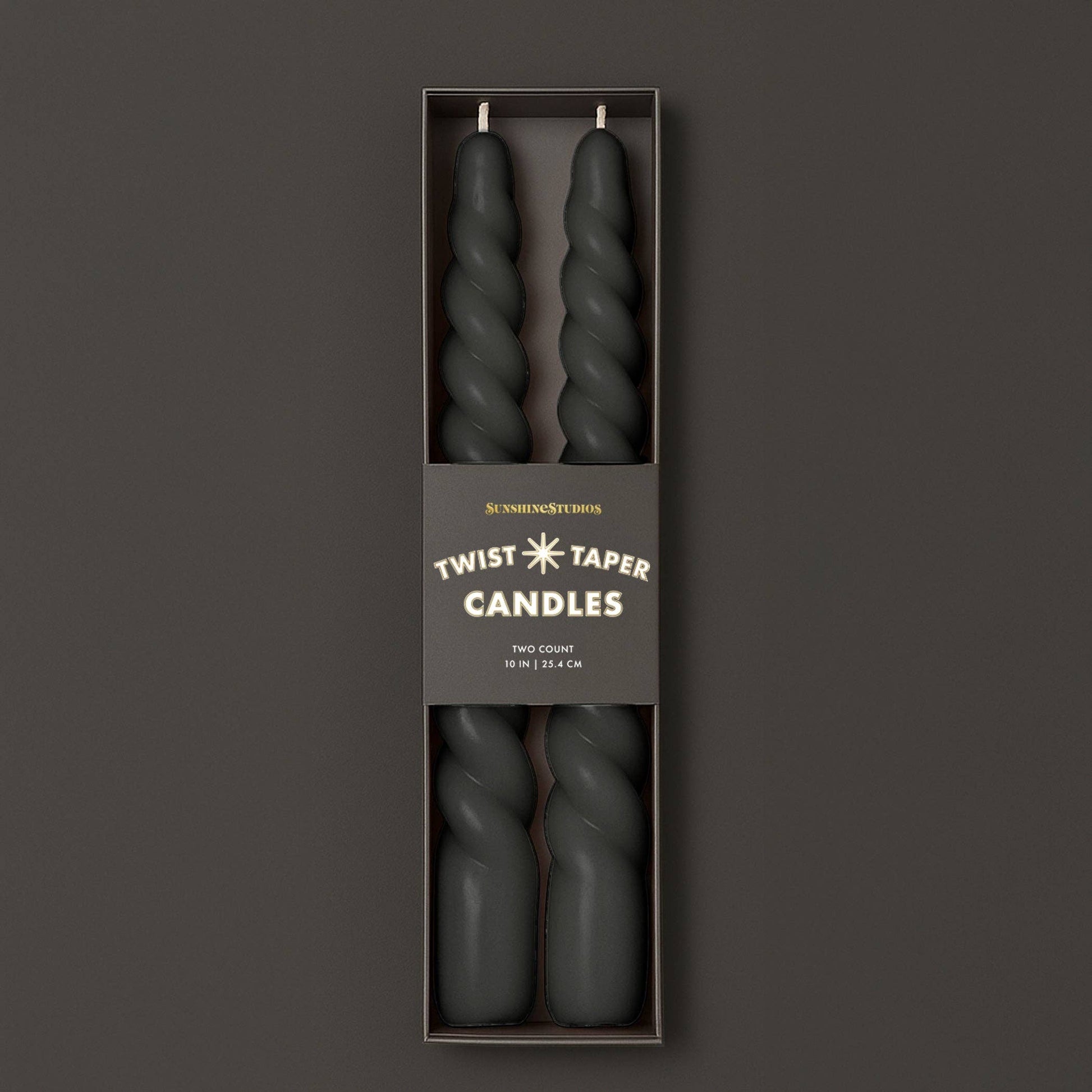 Twist Taper Candles | Black | Halloween -