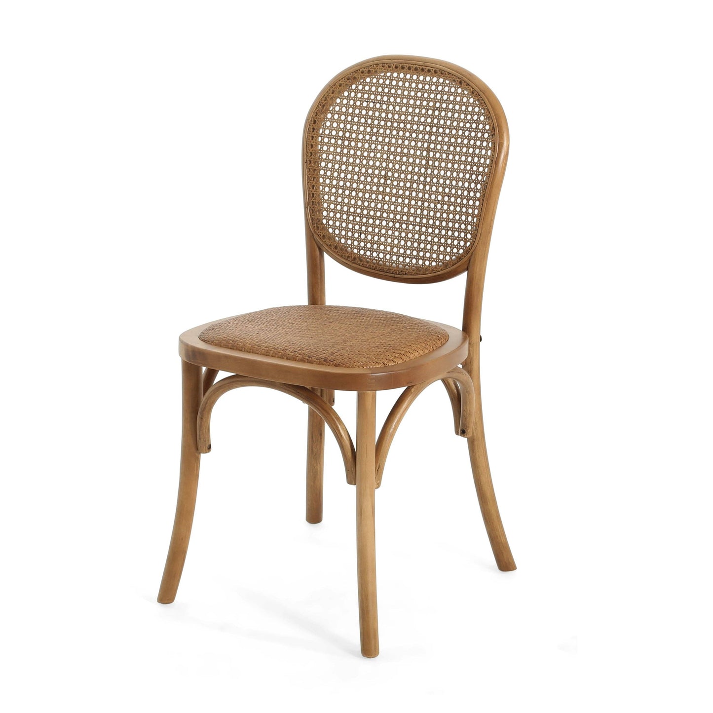 Light Brown Vintage Style Dining Chairs Set of 2 -