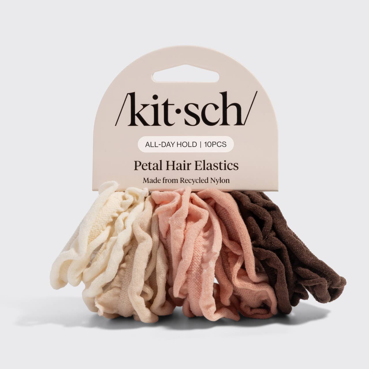 Recycled Fabric Petal Hair Elastics 10pc Set - Blush -