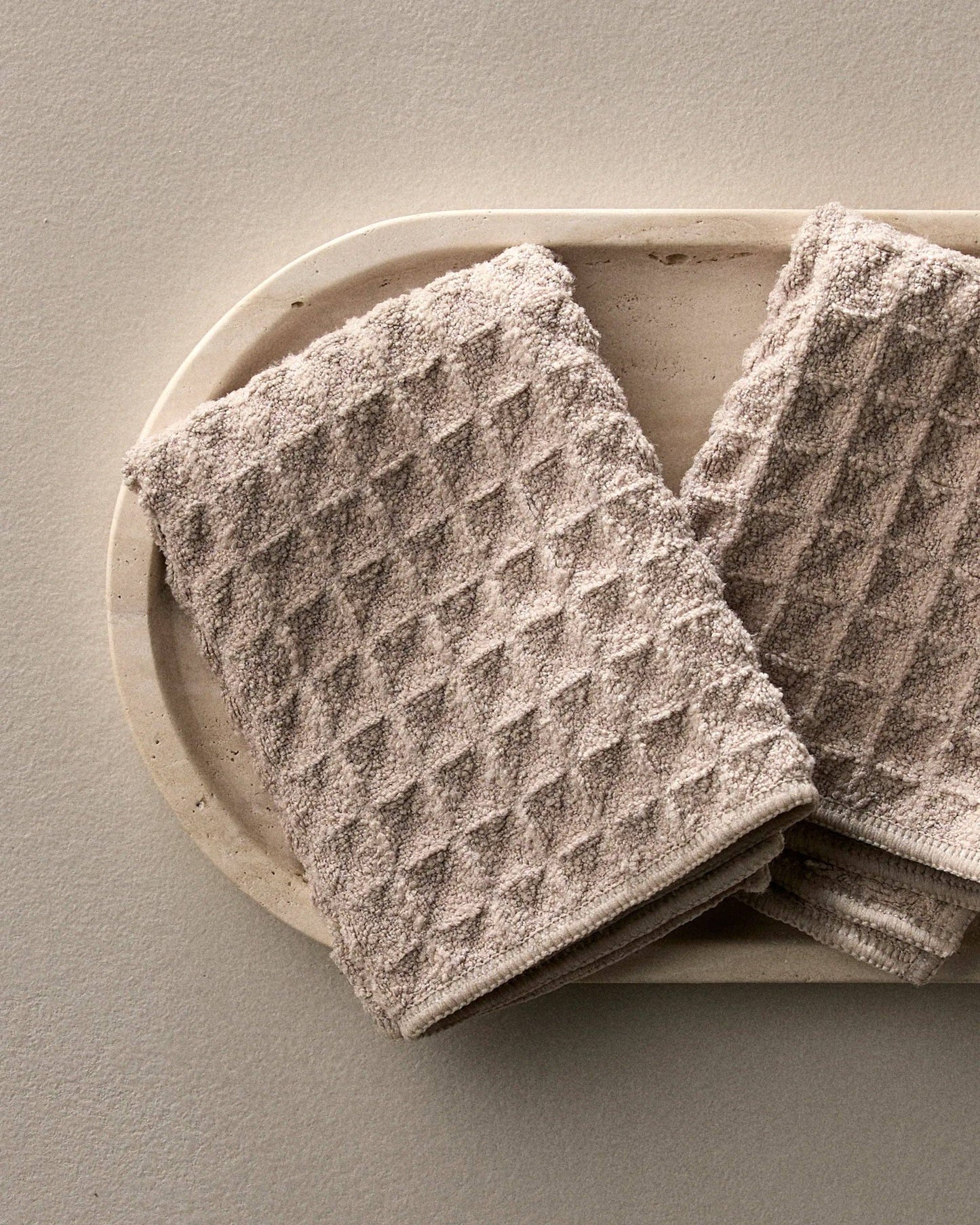 Taupe Waffle Washcloth Set - Washcloths