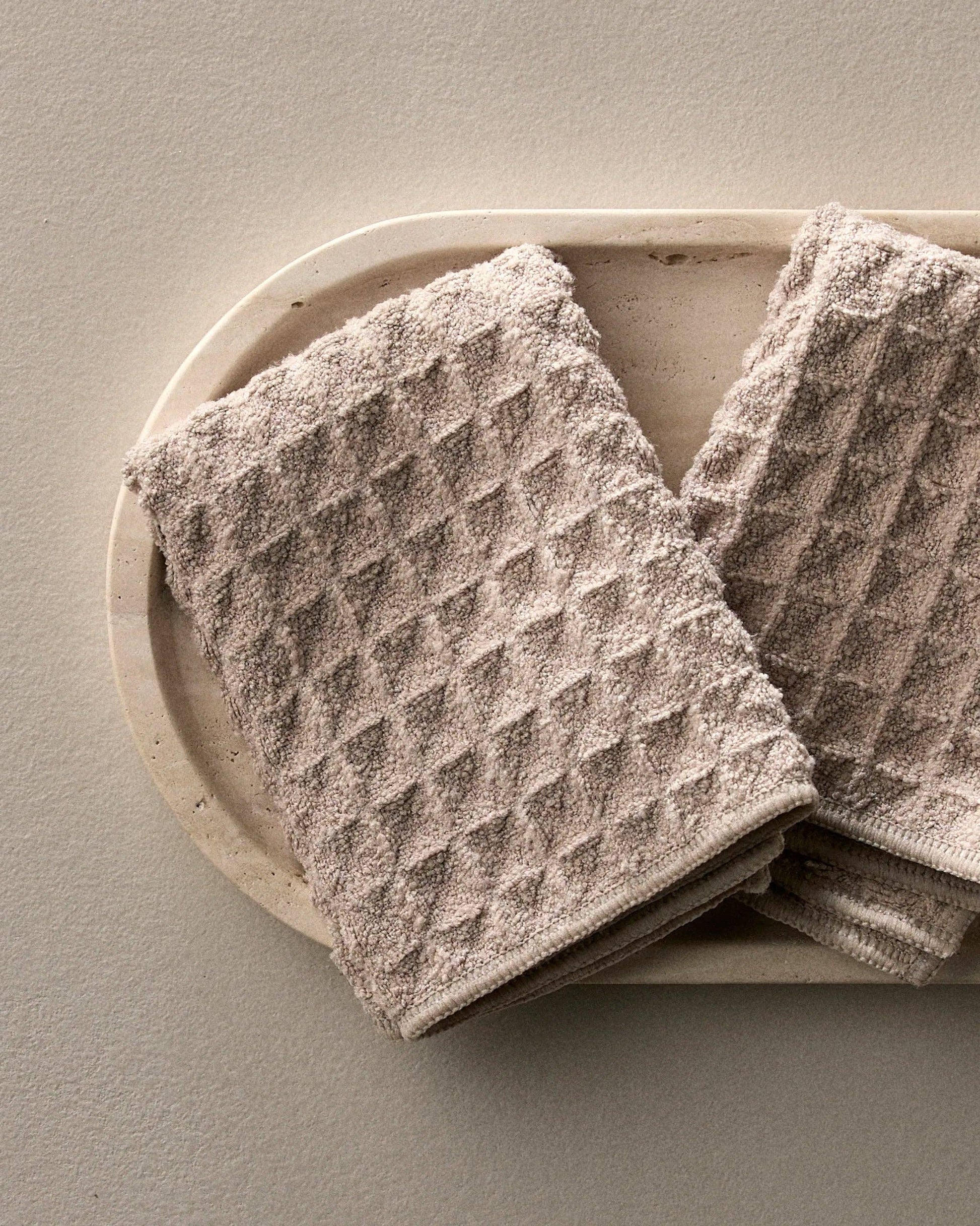 Taupe Waffle Washcloth Set - Washcloths