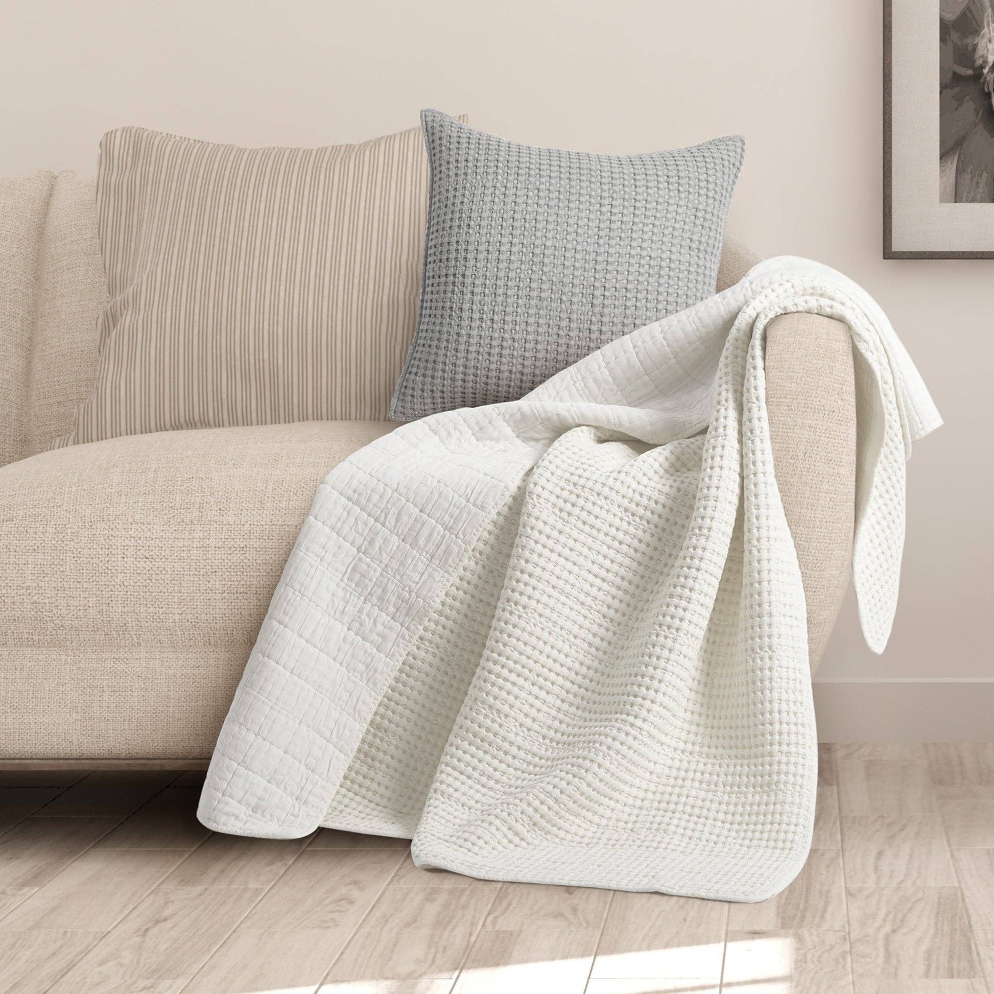 Mills Waffle Quilted Throw - Blankets