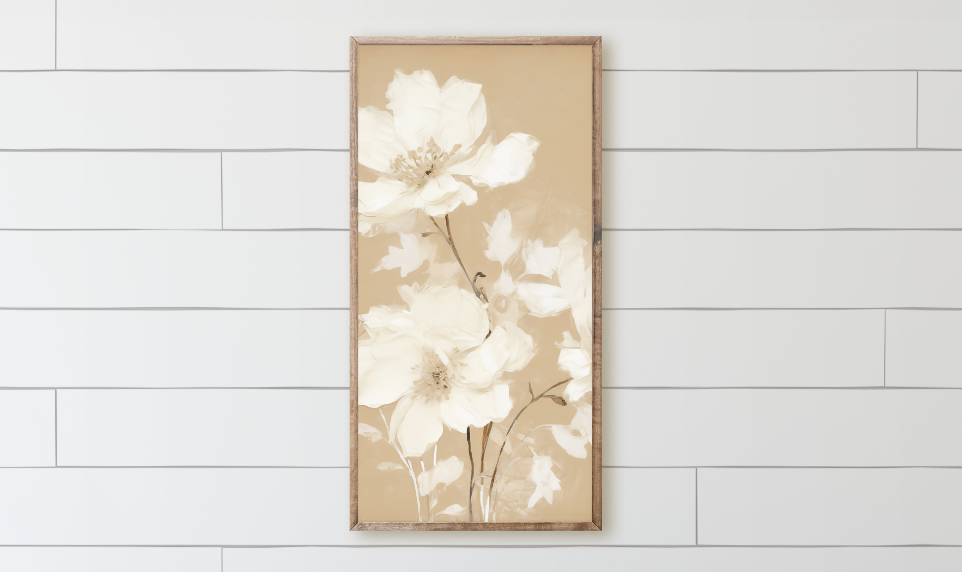 Painted Florals Wood Framed Sign -