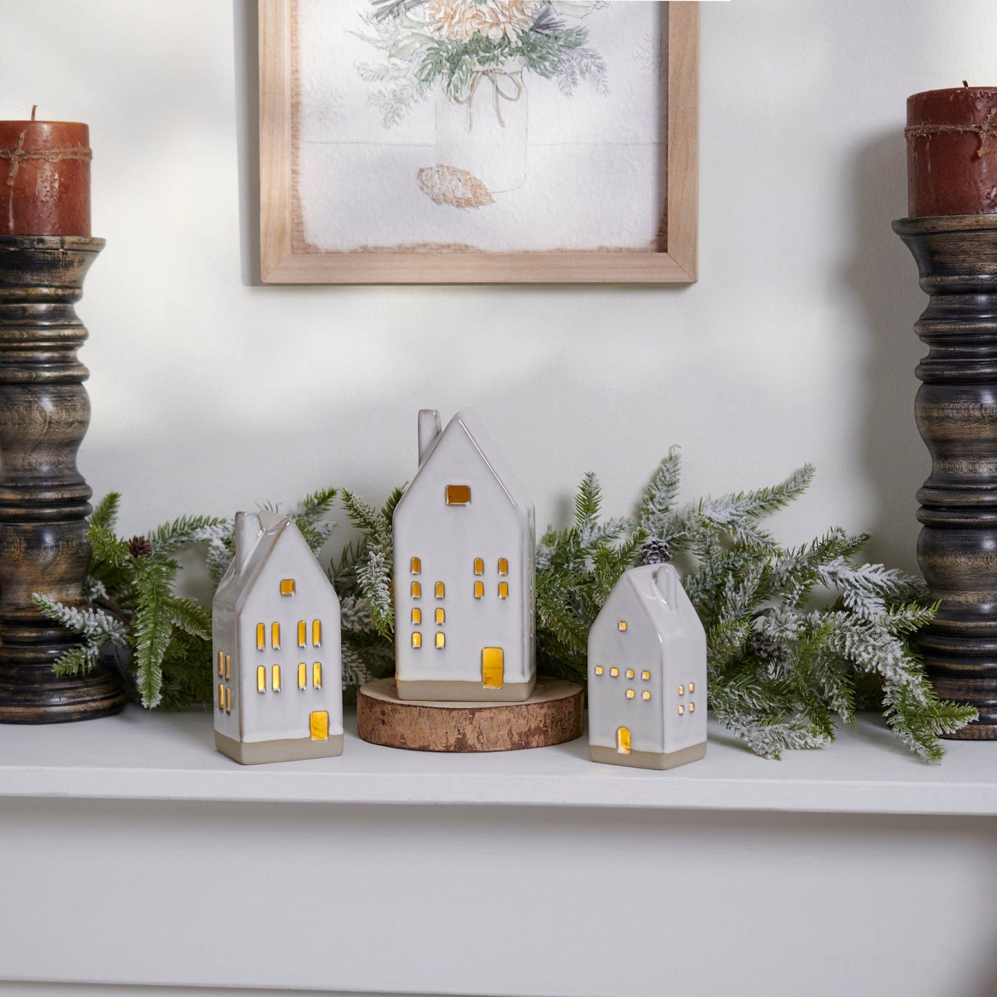 Lighted House Figurine Set -