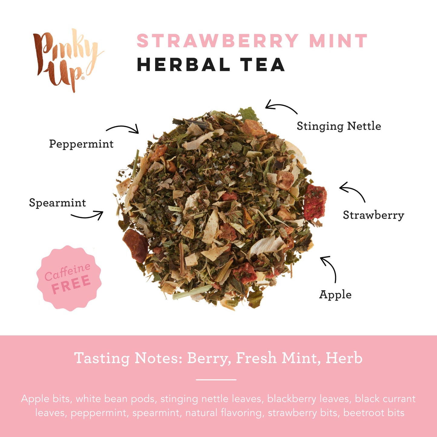 Strawberry Mint Herbal Tea 15 Sachets -
