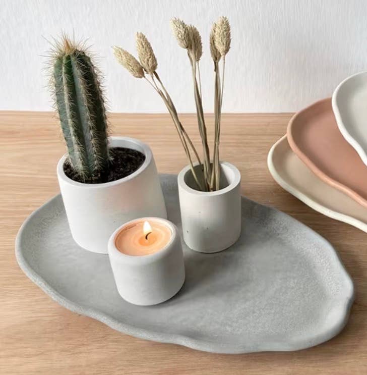 Decorative Stone Oval Tray -
