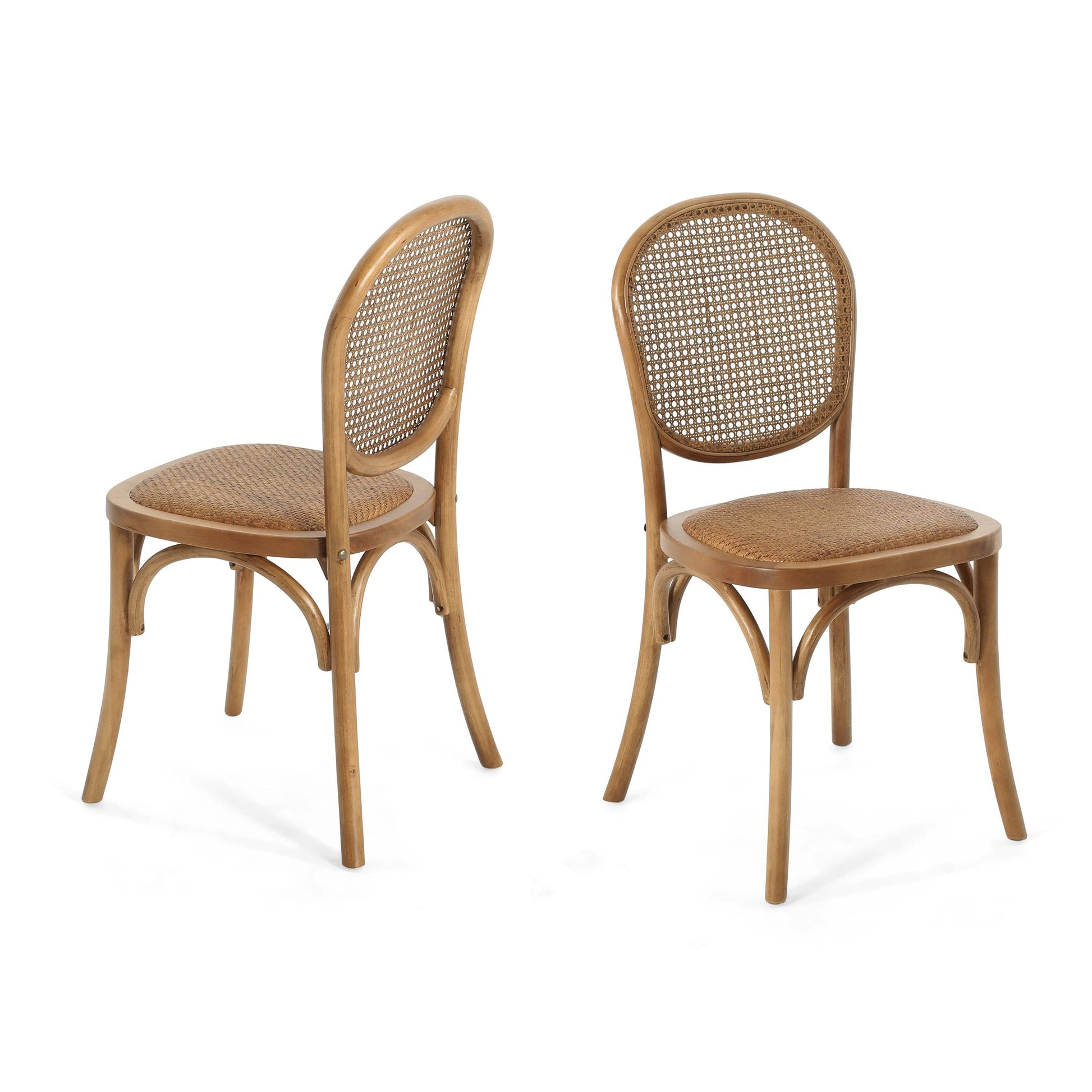 Light Brown Vintage Style Dining Chairs Set of 2 -