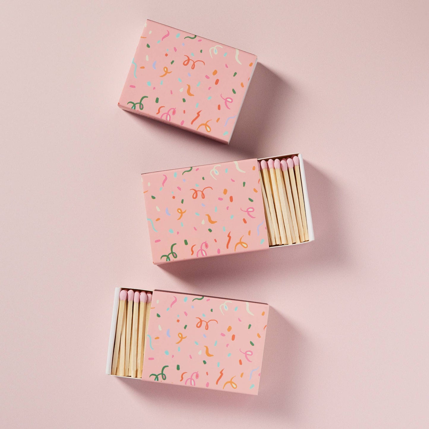 Confetti Ribbons Matchbox with Colorful Matchsticks - Lighters & Matches