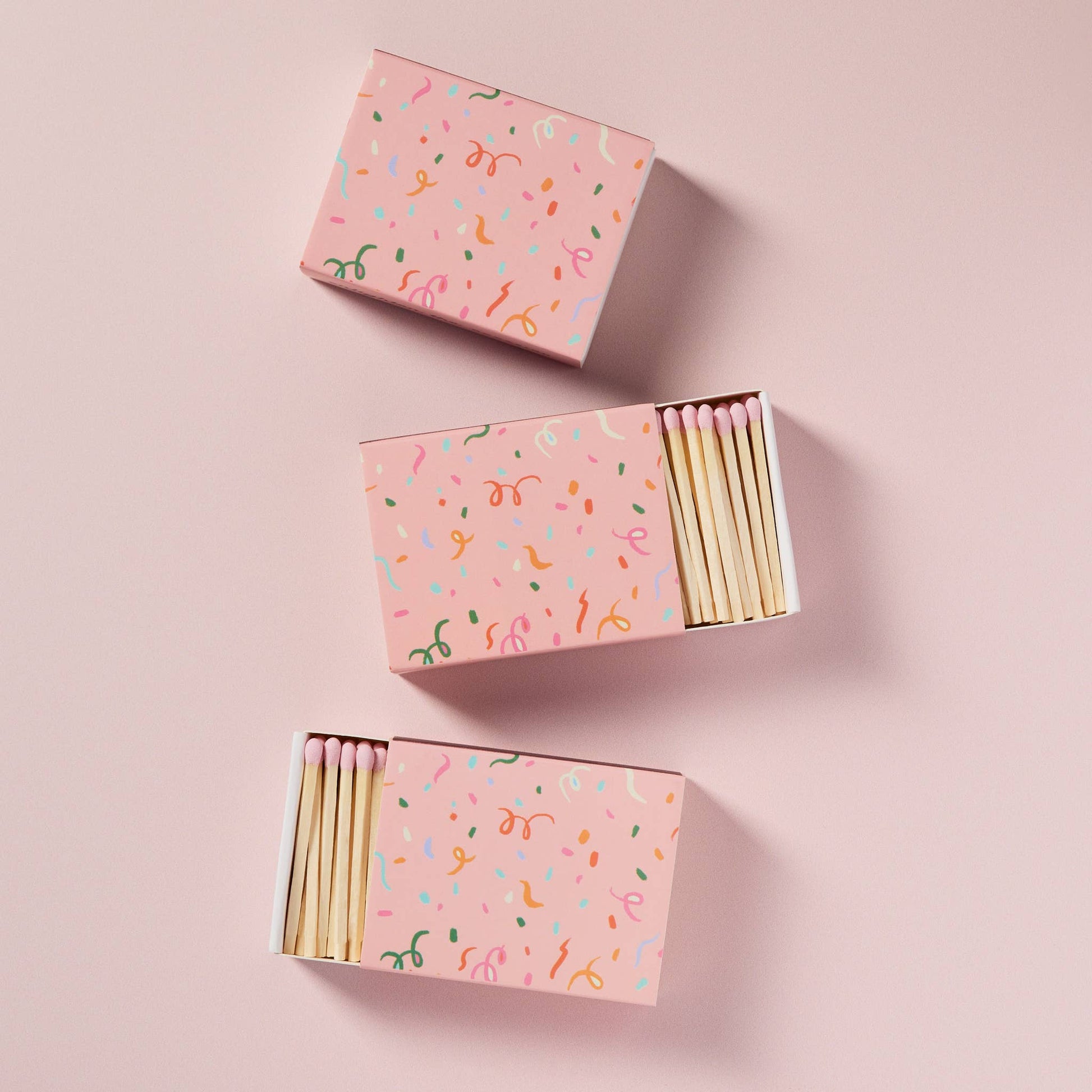 Confetti Ribbons Matchbox with Colorful Matchsticks - Lighters & Matches