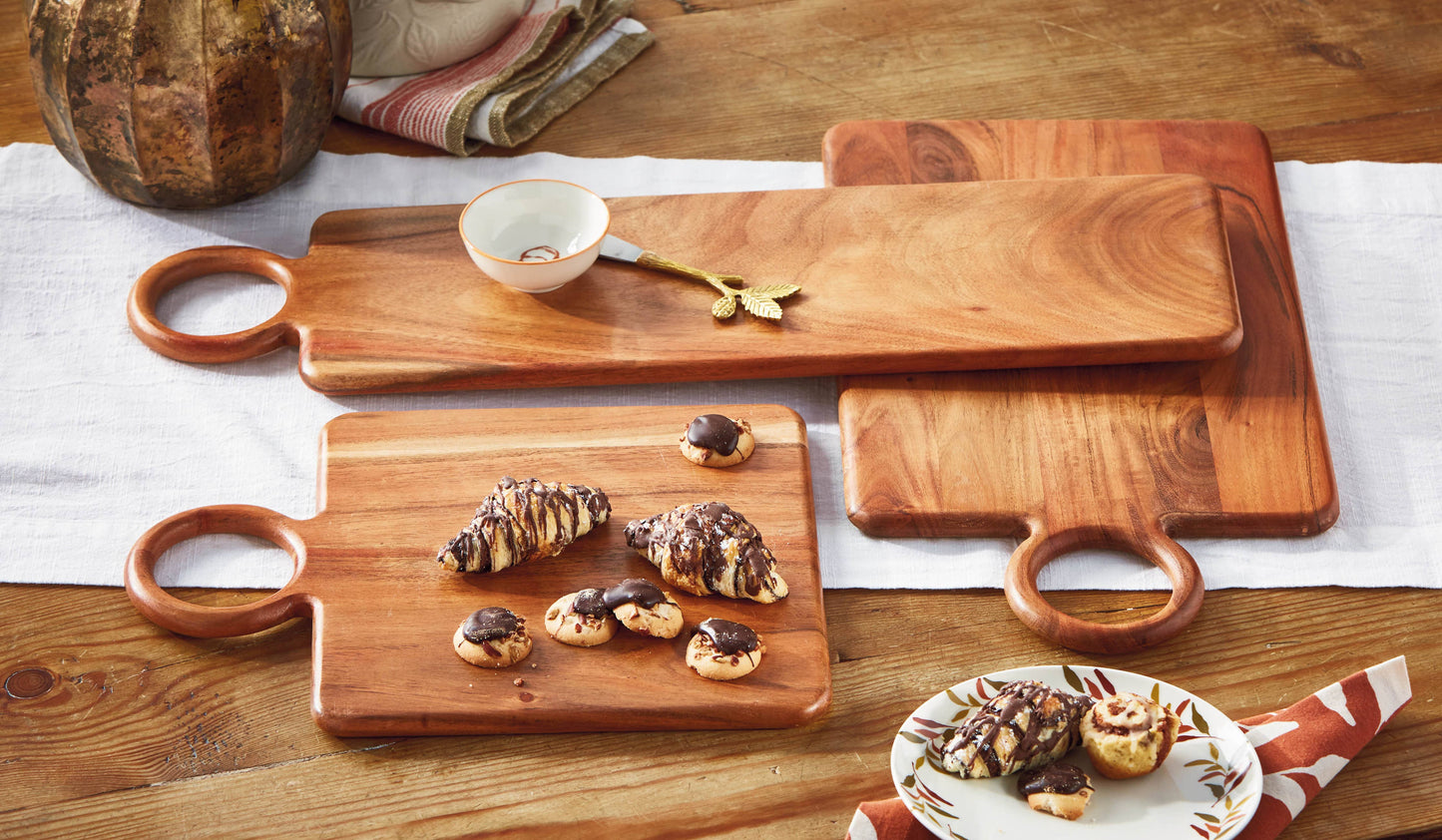 Loop Square Board Natural Acacia Wood Everyday -