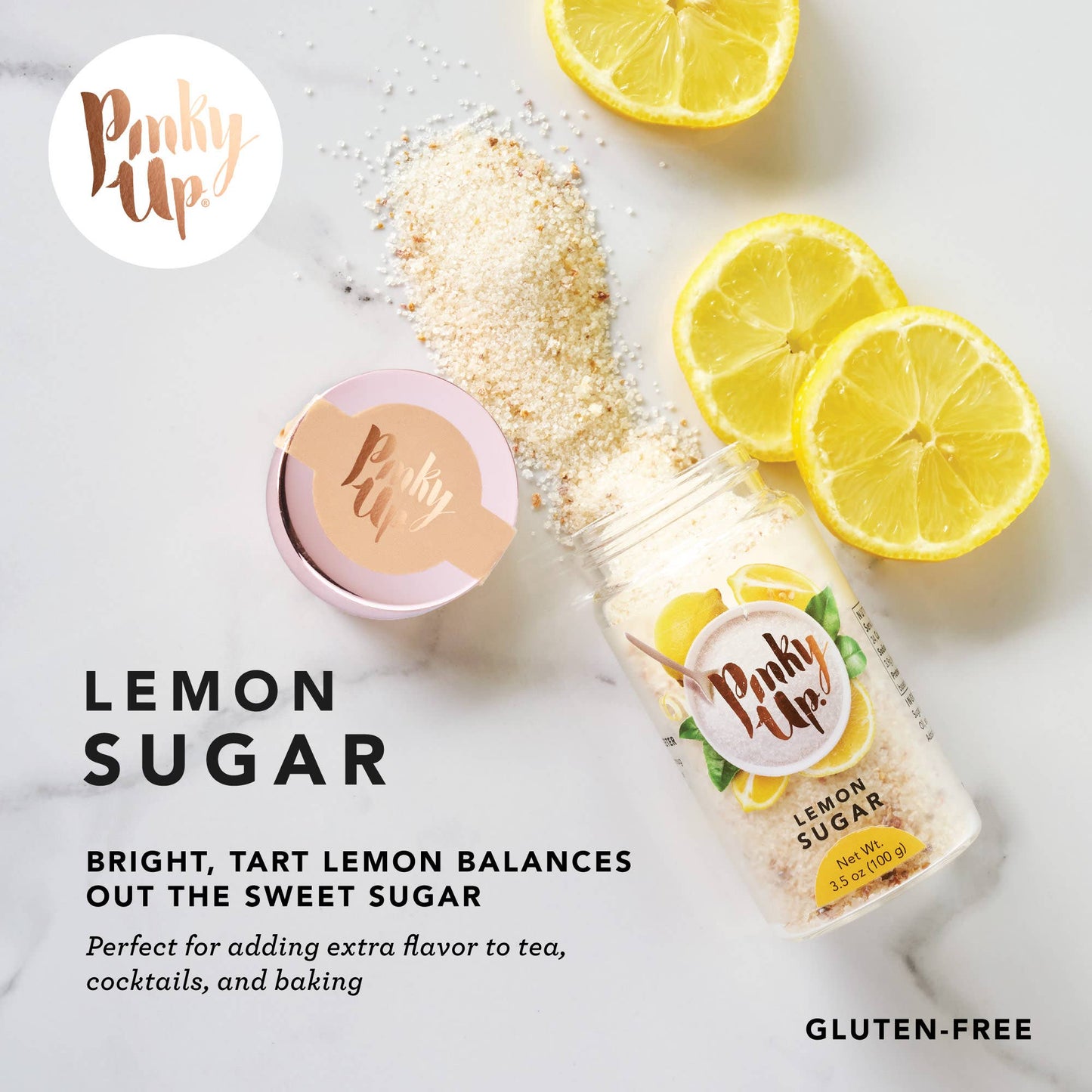 Lemon Sugar 3.5oz Glass Jar -