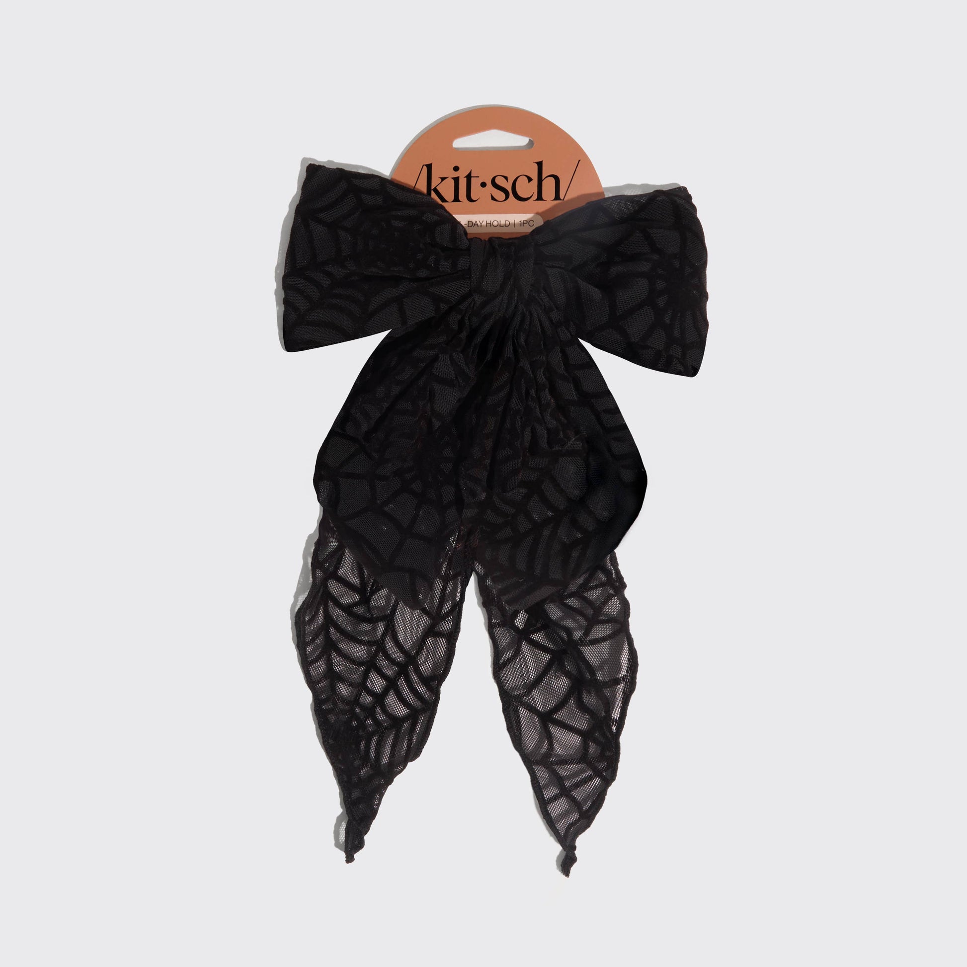 Oversized Bow Hair Clip - Spiderweb -