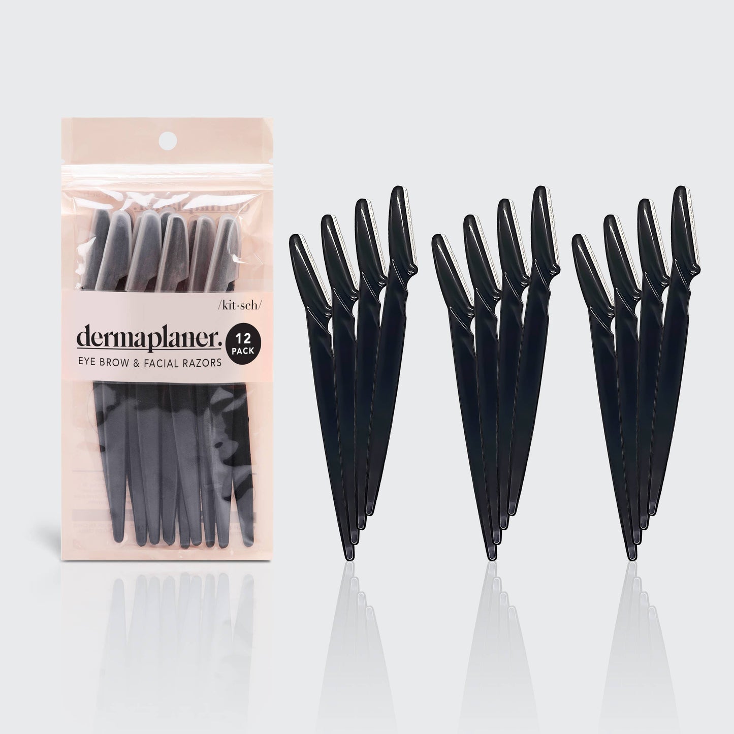 Recycled Plastic Dermaplaners 12pc Set - Black -