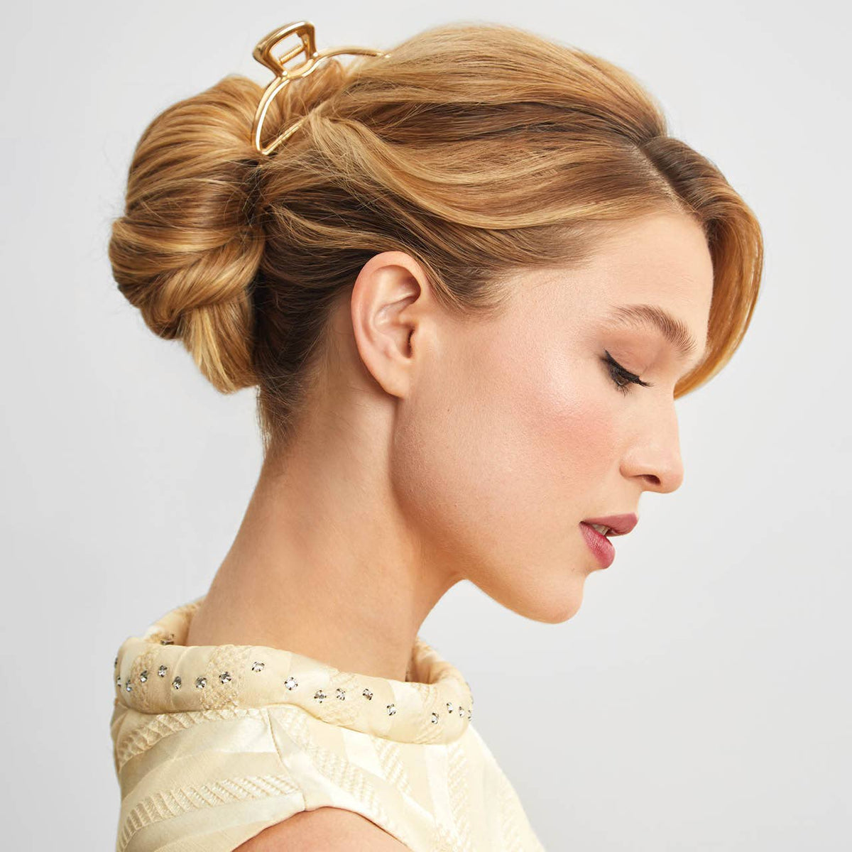 Open Shape Claw Clip - Gold -