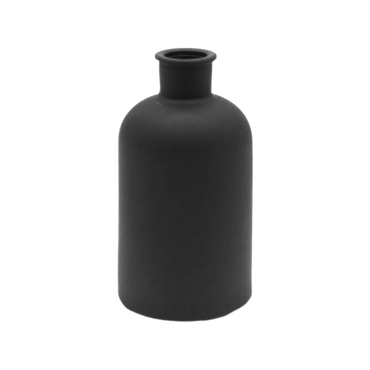 Large Black Glass Bottle -