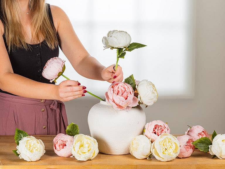 Full Peony Bouquet - 10"H -