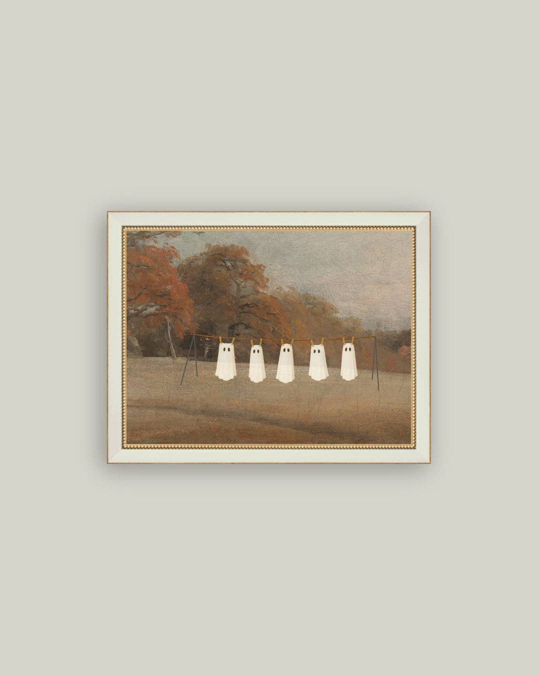 Haunted Laundry Framed Antique Art -