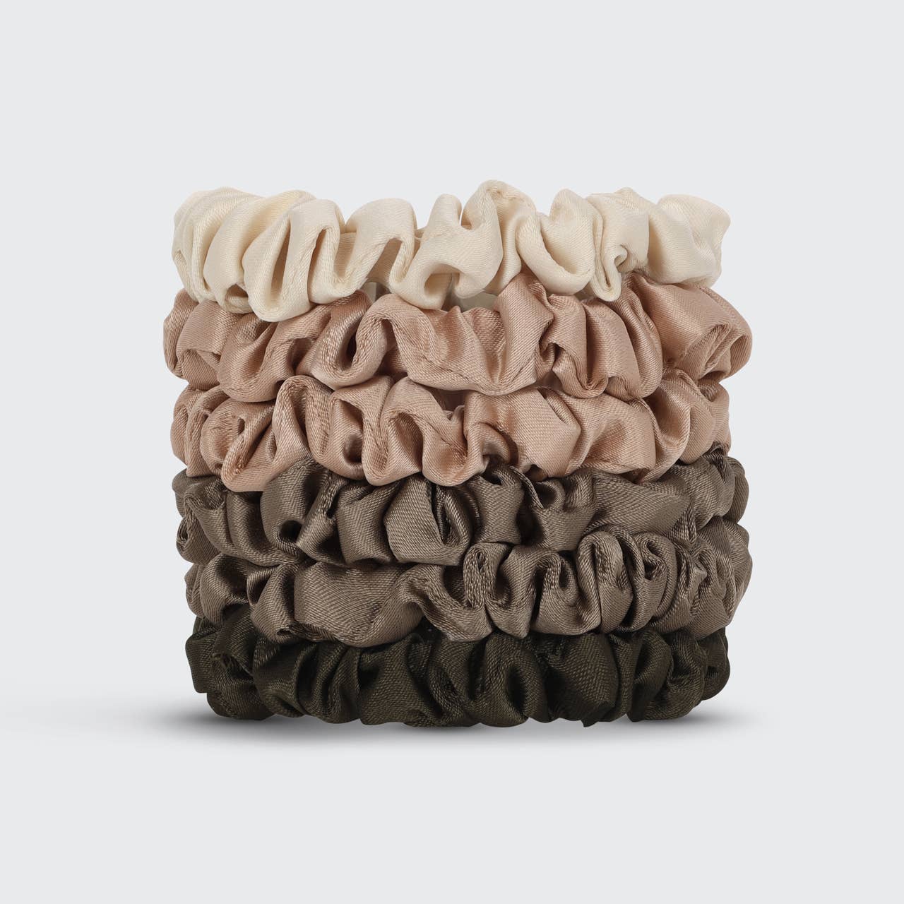 Ultra Petite Satin Scrunchies 6pc - Eucalyptus -