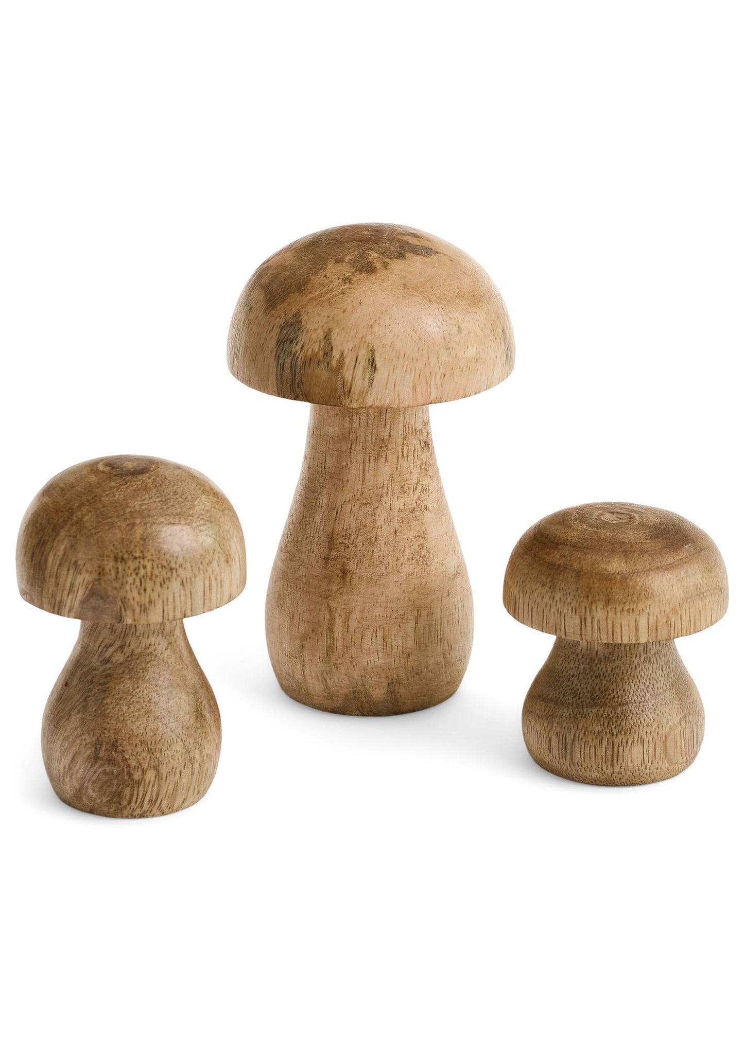 DECO LARGE WOODEN MUSHROOM LIGHT BURNT -