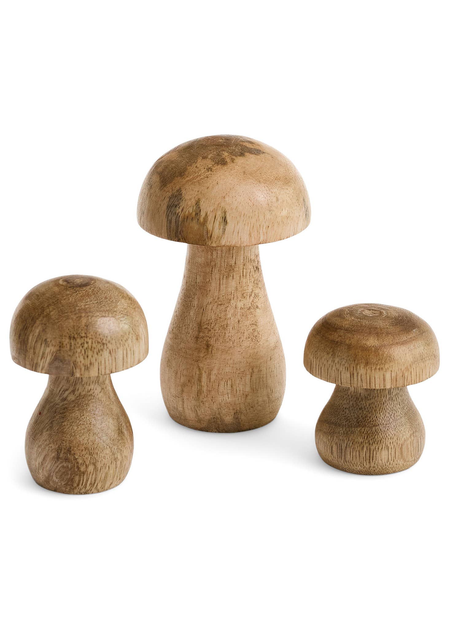 DECO LARGE WOODEN MUSHROOM LIGHT BURNT -