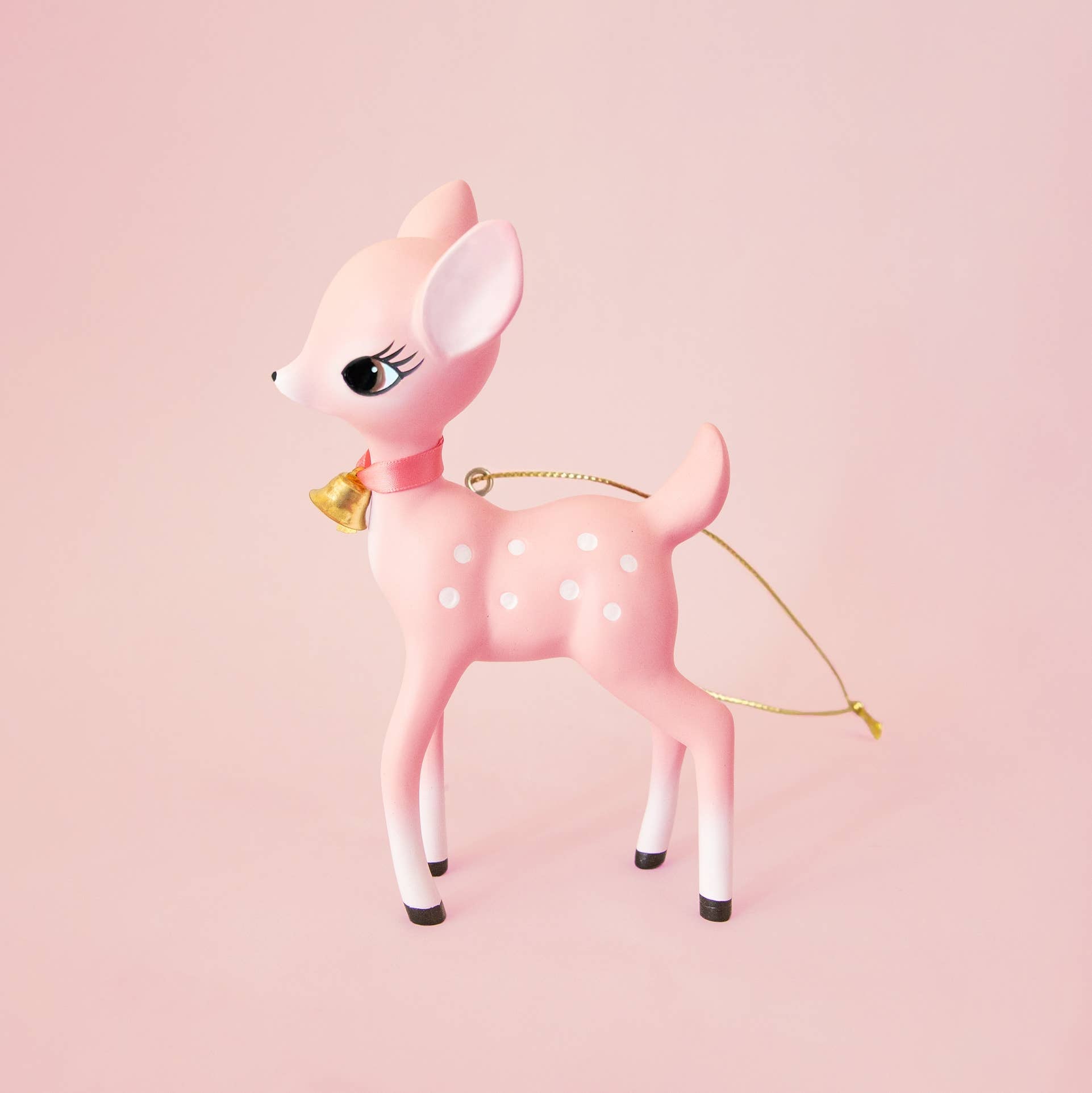 Holiday Retro Deer Ornament | Pink -