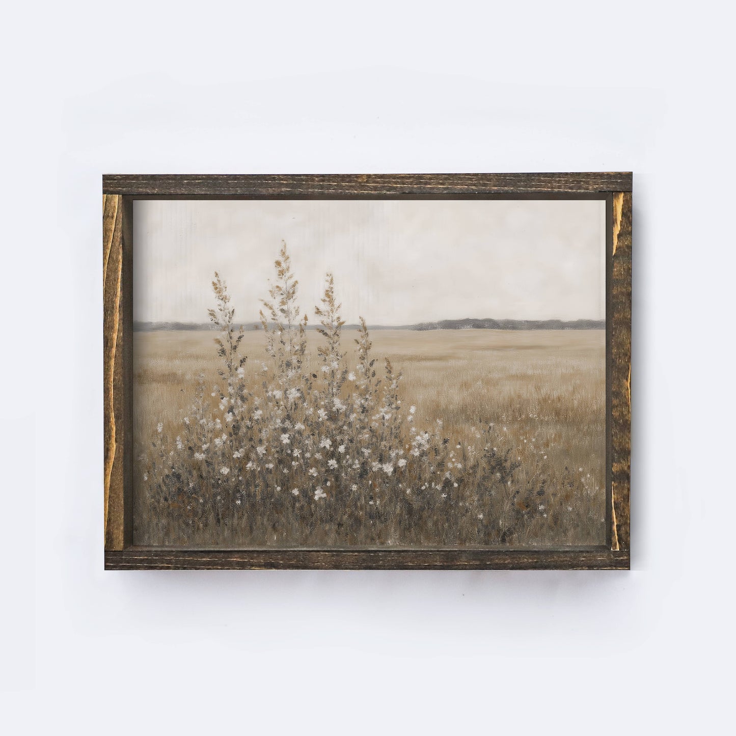 Vintage Landscape| Wildflower Field Painting A254 -