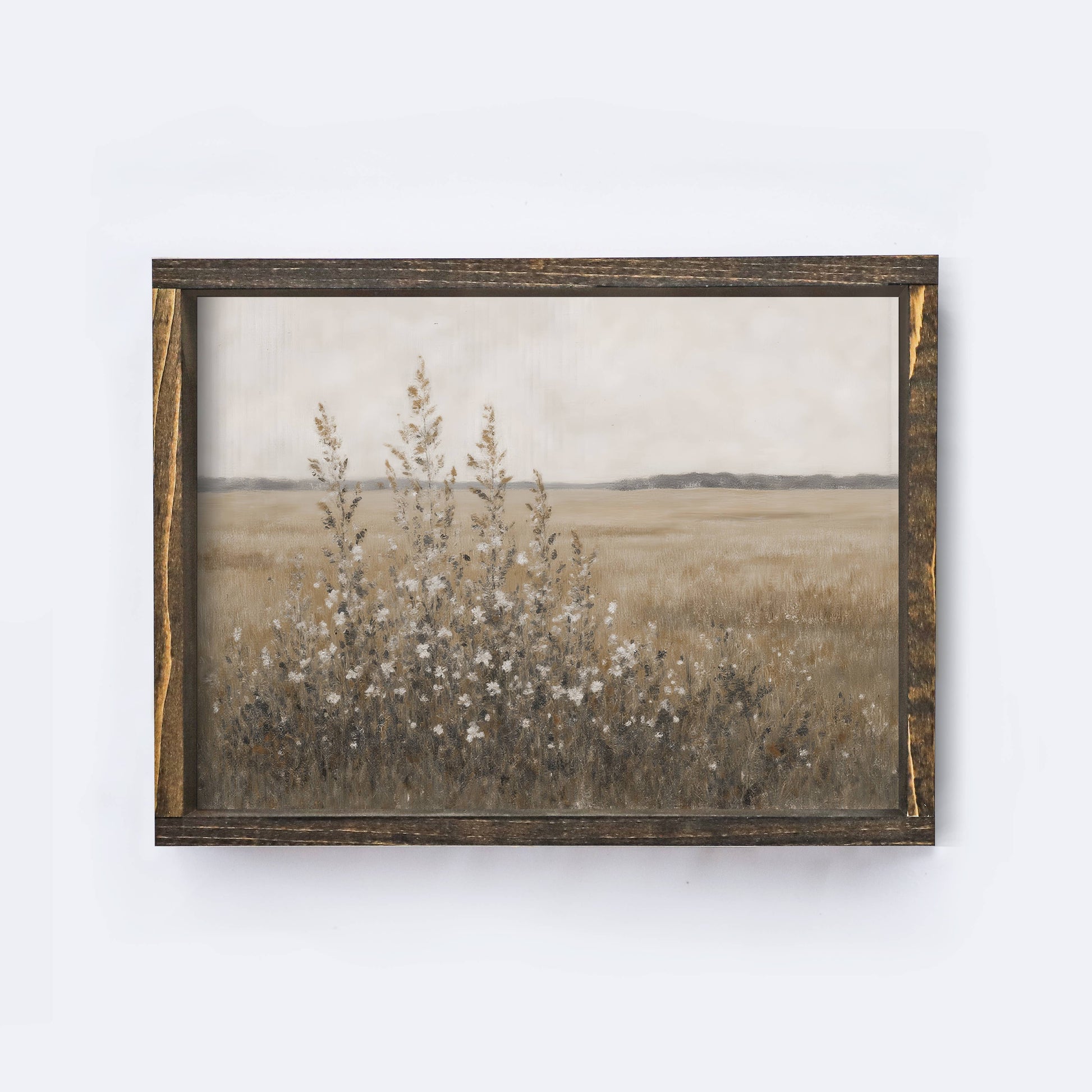 Vintage Landscape| Wildflower Field Painting A254 -