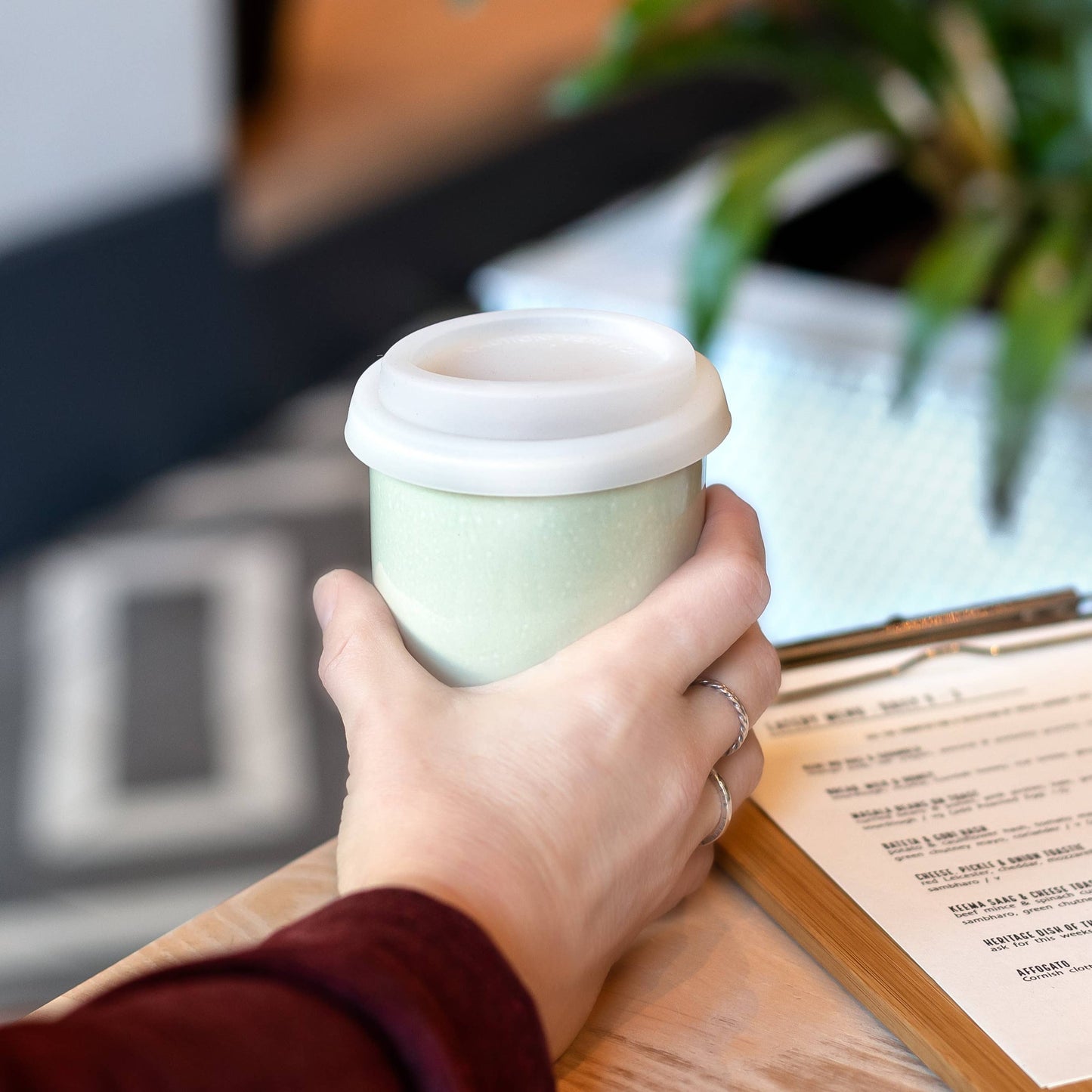 Mist Ceramic Mug – 12oz Reusable Travel Coffee Cup -