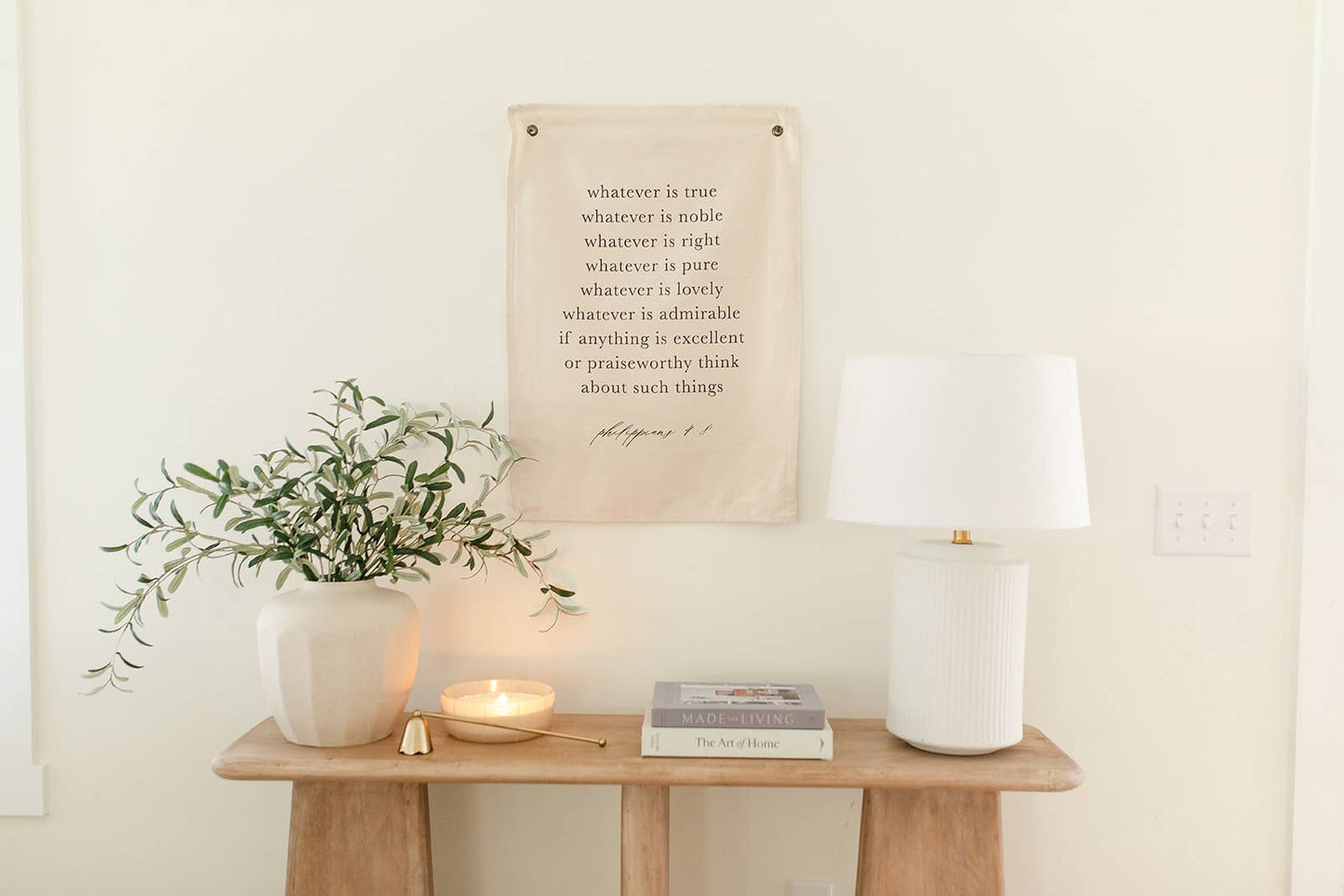 Philippians 4:8 Banner Wall Hanging -