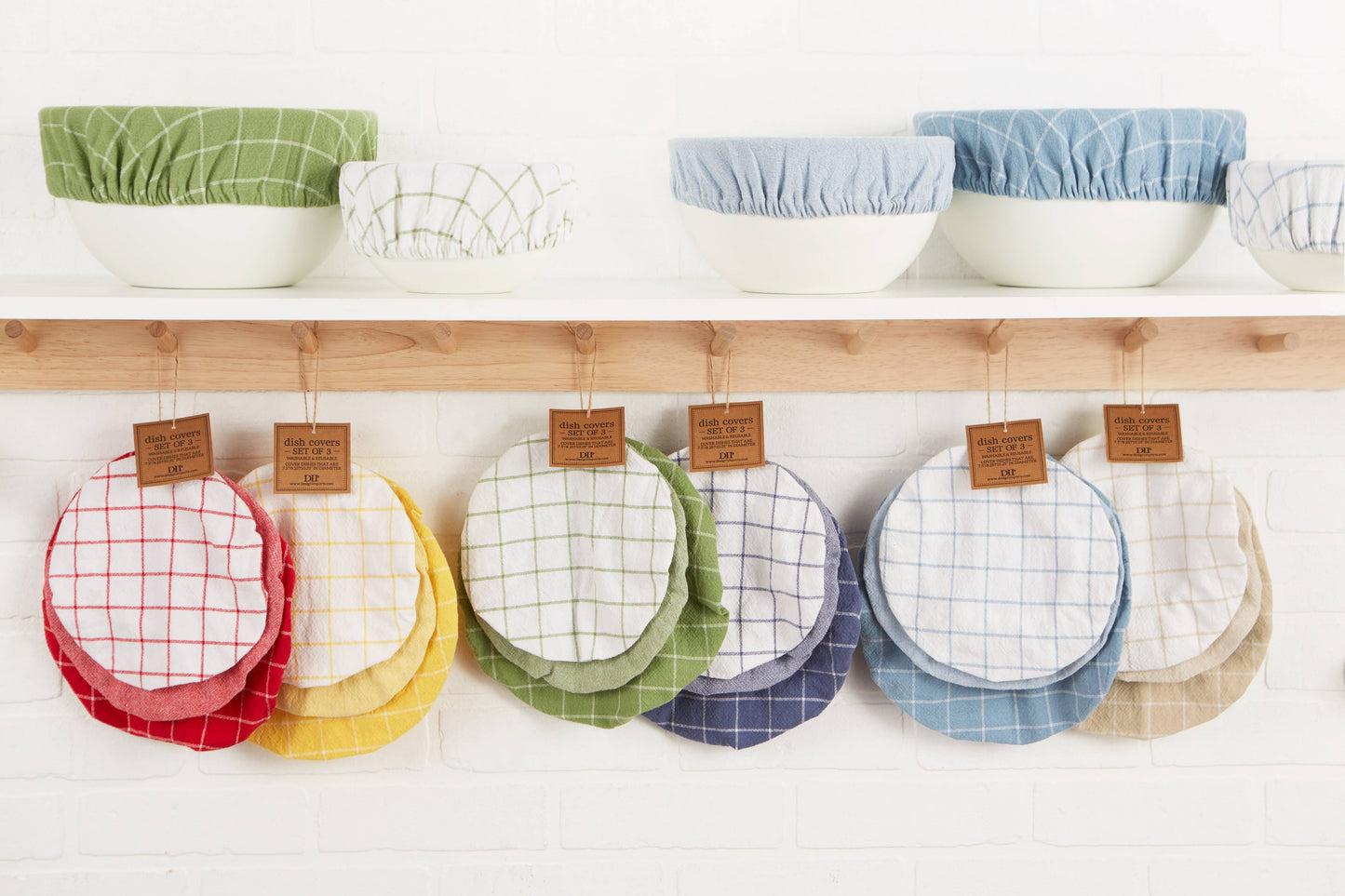 Feather Gray Dish Covers Set of 3 - Kitchen Linens Sets
