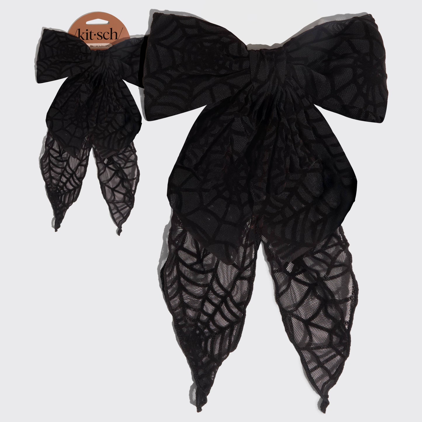 Oversized Bow Hair Clip - Spiderweb -