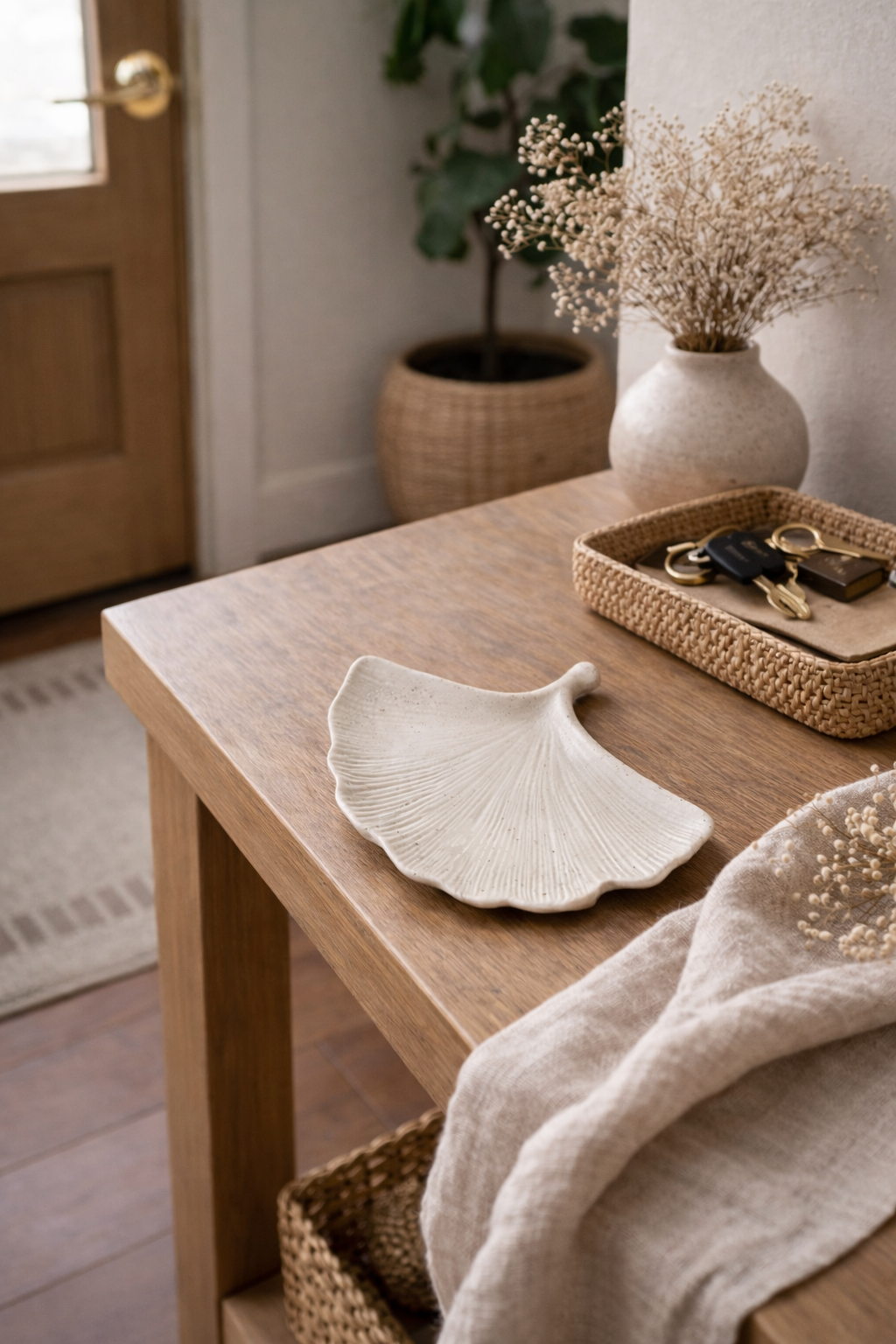 Stone Gingko Leaf Tray -