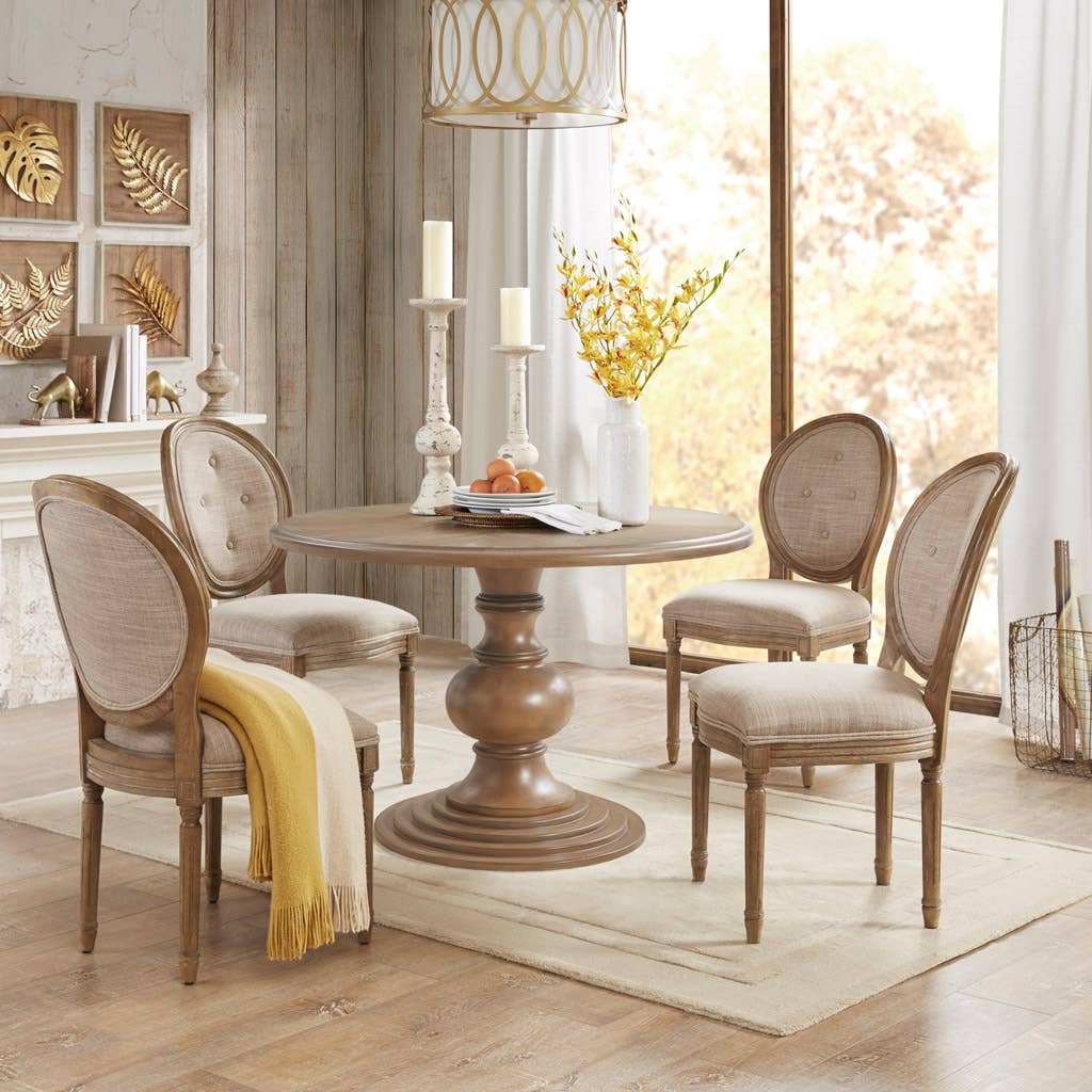 Farmhouse 46" Round Pedestal Dining Table * -