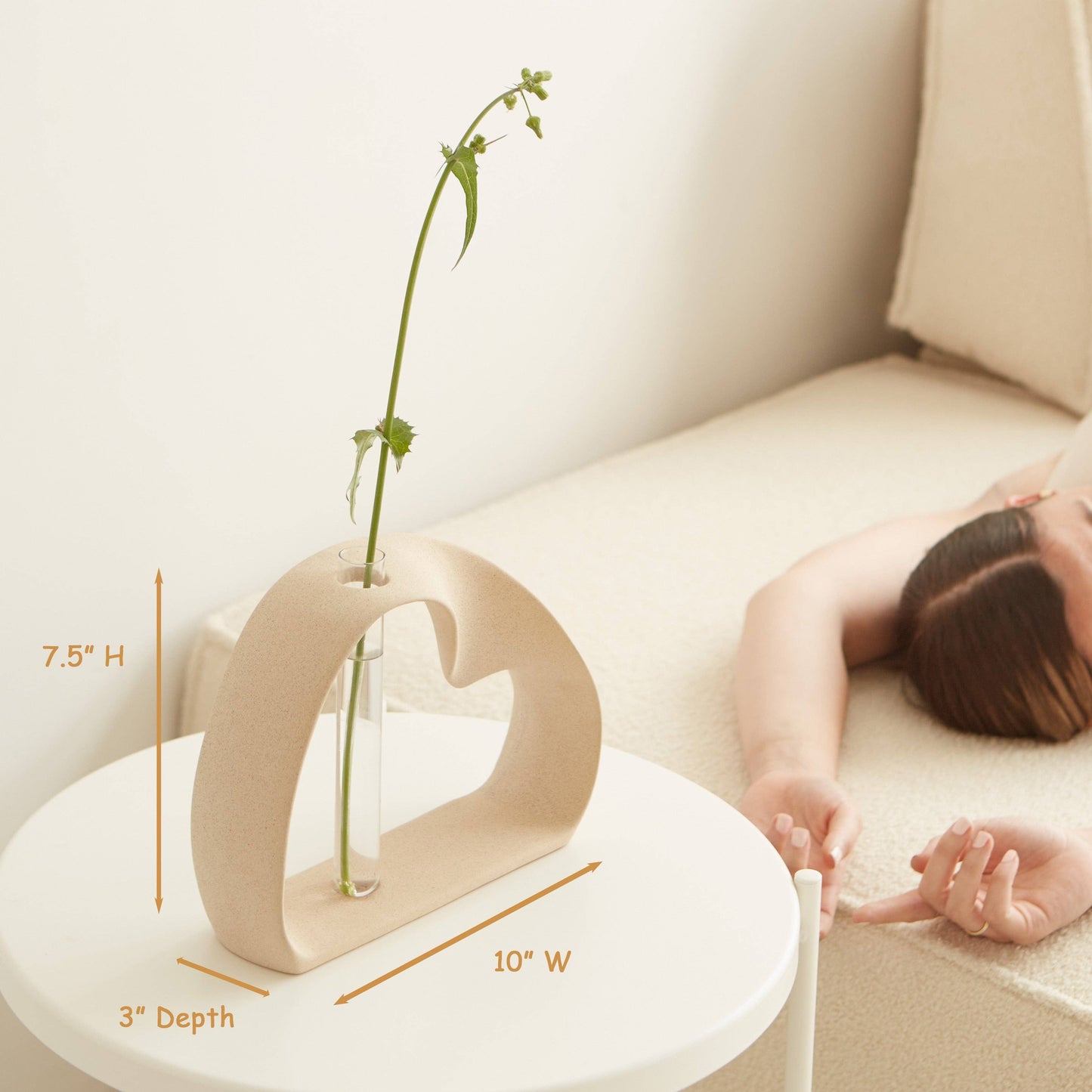 Ring Vase for Stem Flowers or Pampas Grass -
