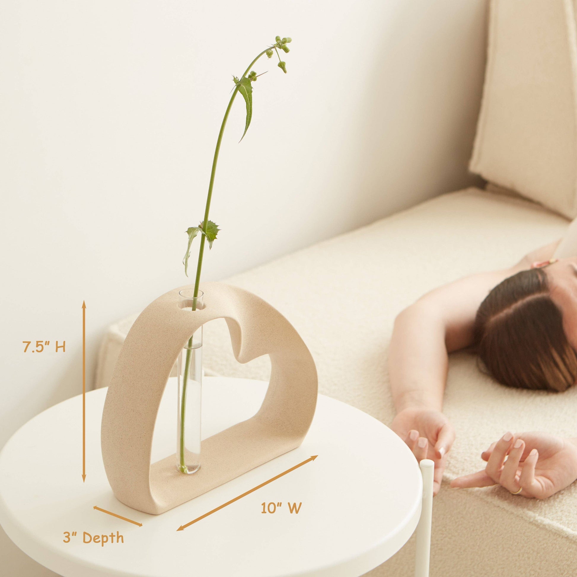 Ring Vase for Stem Flowers or Pampas Grass -