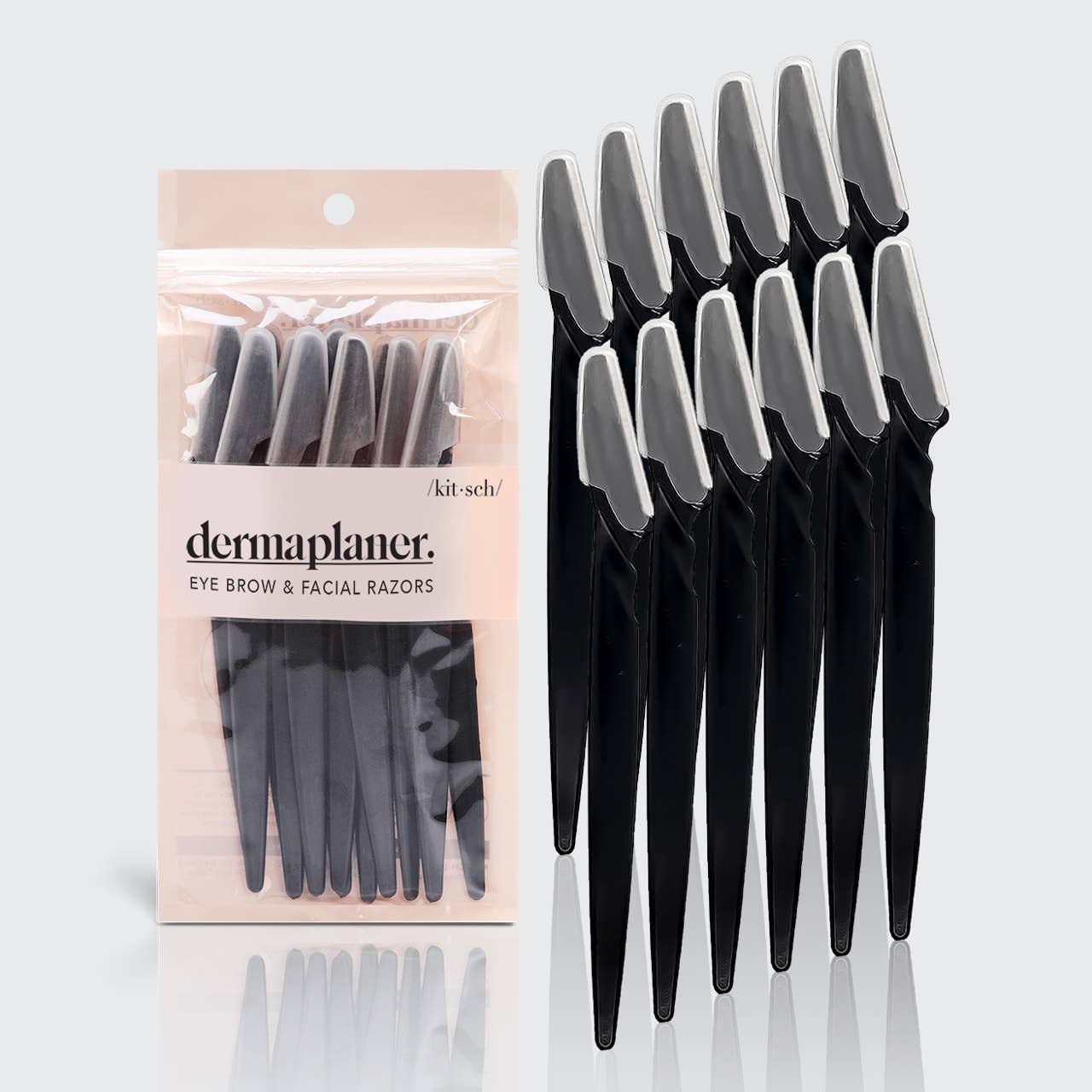 Recycled Plastic Dermaplaners 12pc Set - Black -