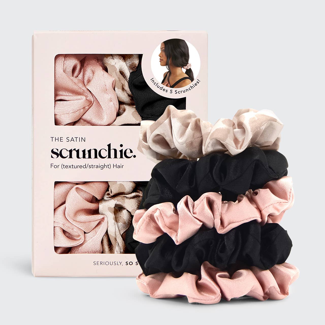 Satin Sleep Scrunchies 5pc - Assorted -