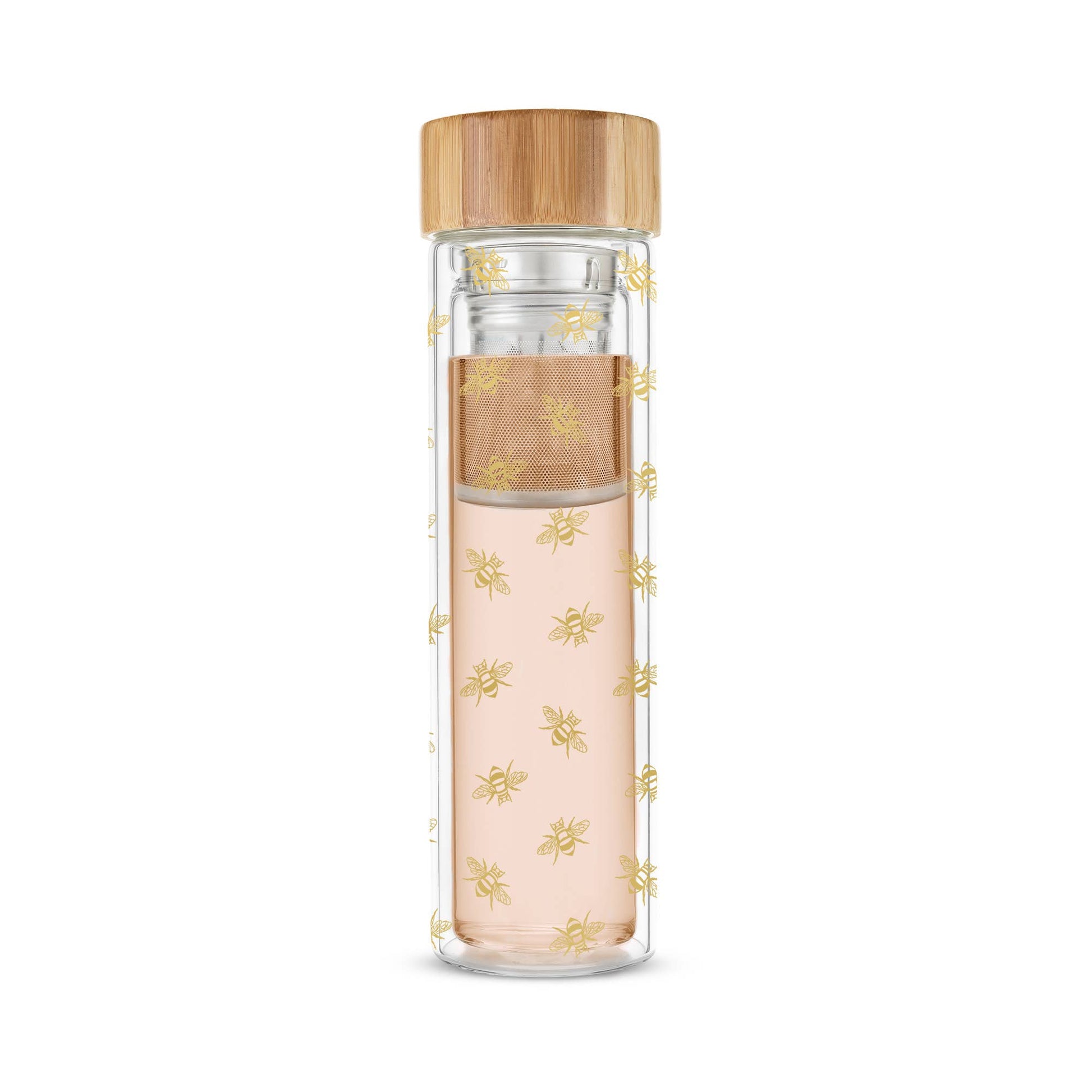 Blair™ Insulated Glass Travel Mug with Tea Infuser Bee -