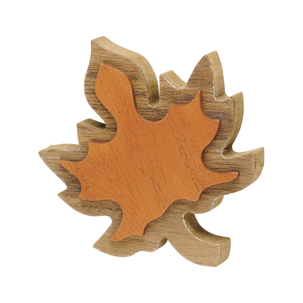 CA-5184 - Orange/Wood 3D Fall Leaf -